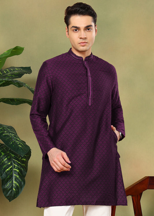 Tattva Men Geometric Printed Short Kurta