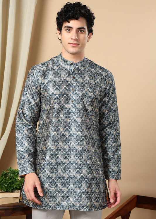 Tattva Black Printed Short Kurta