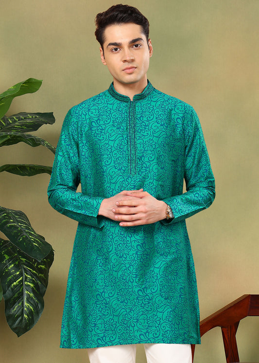 Tattva Men Floral Printed Short Kurta