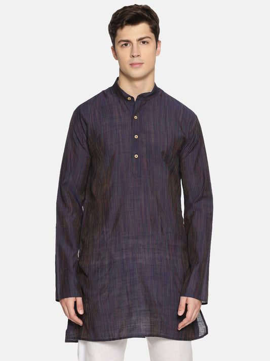 Buy Purple Cotton Straight Solid Short Kurta - Tattva.Life