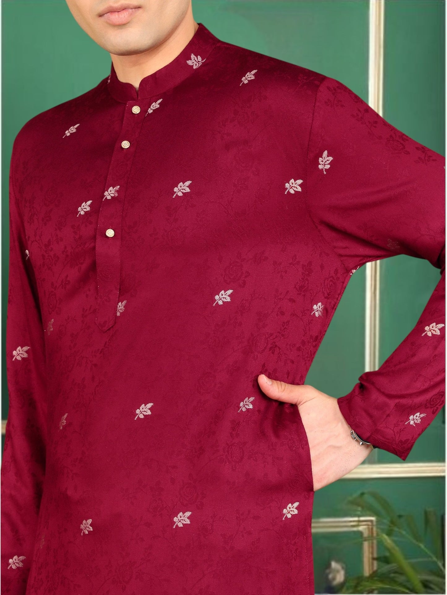 Tattva Men Geometric Printed Kurta Pyjama Set