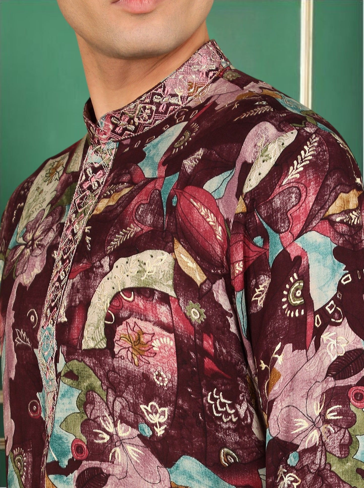 Tattva Men Floral Printed Kurta Pyjama Set