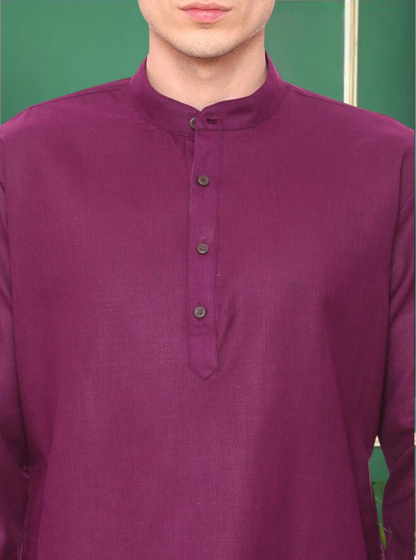 Purple Cotton Straight Solid Kurta