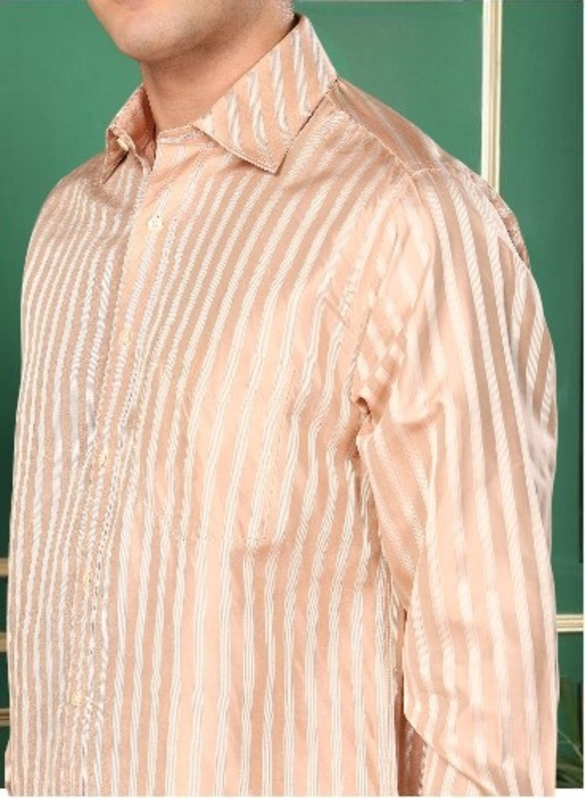 Tattva Light Pink Striped Pure Silk Shirt