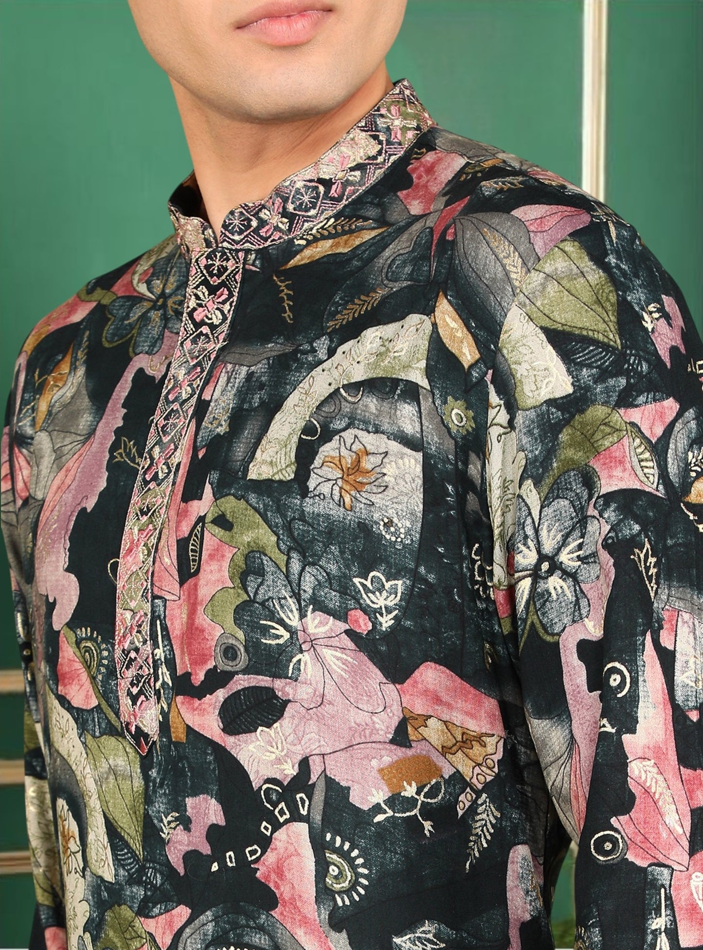 Tattva Men Abstract Printed Kurta Pyjama Set