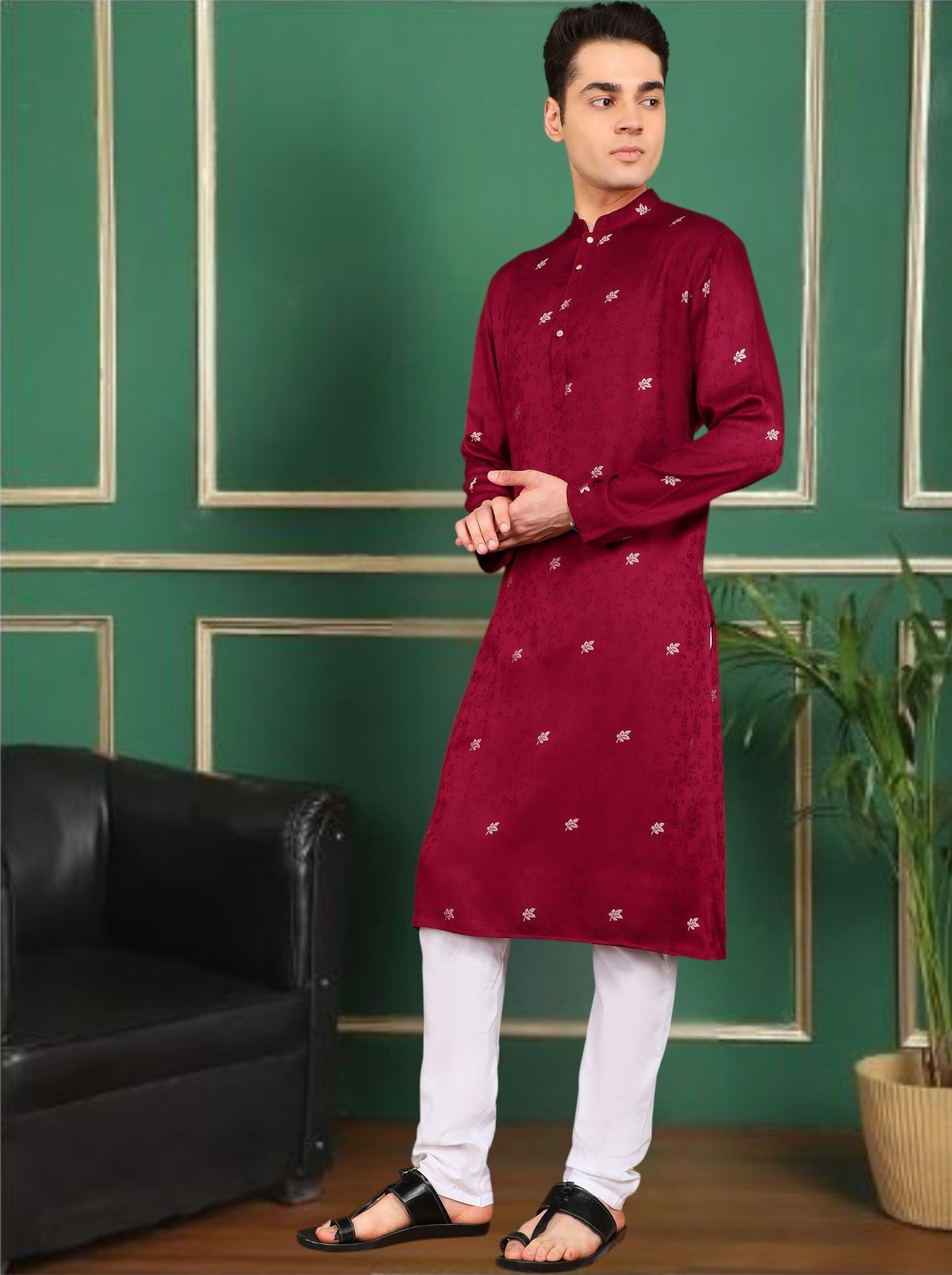 Tattva Men Geometric Printed Kurta Pyjama Set