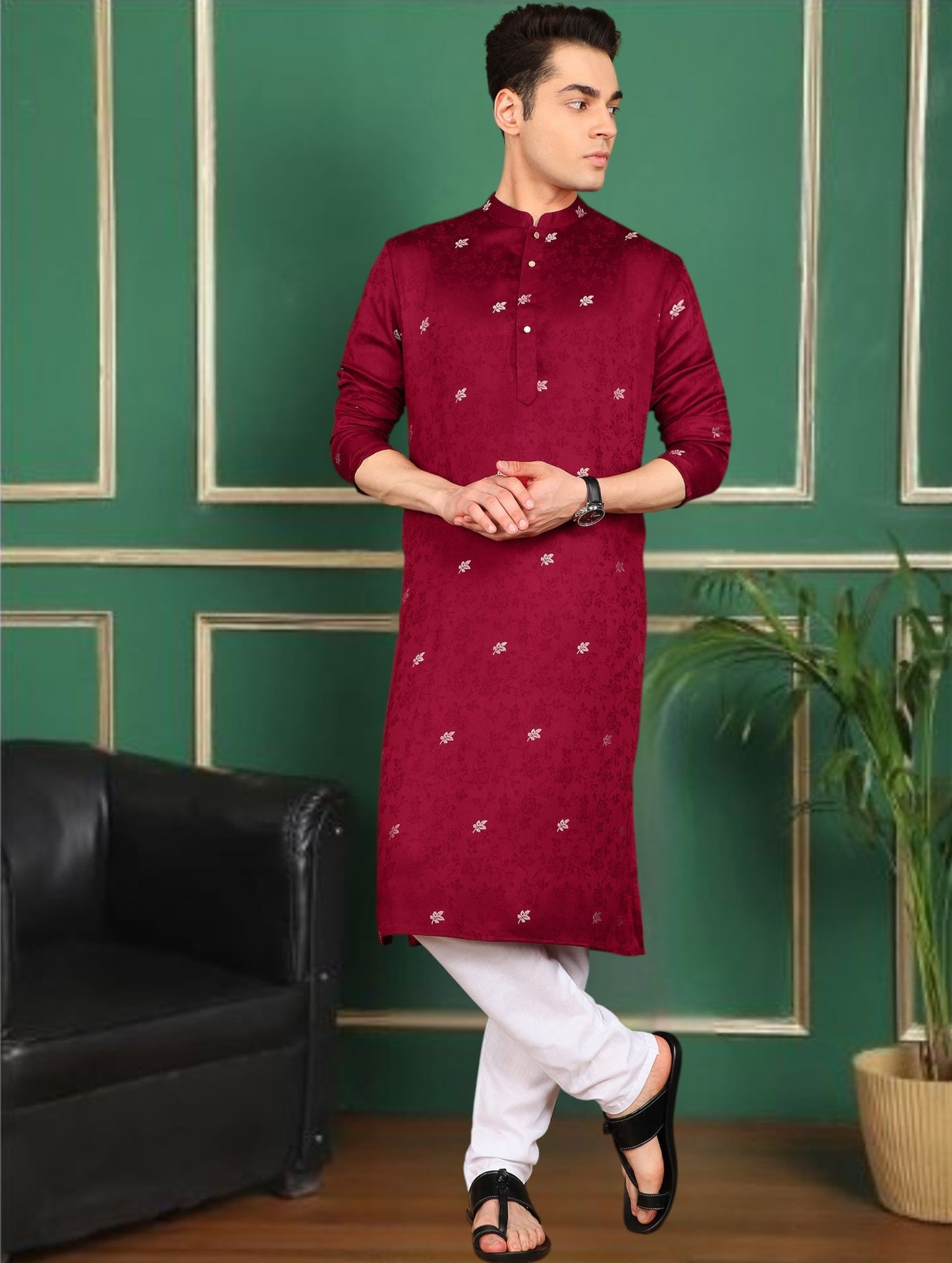 Tattva Men Geometric Printed Kurta Pyjama Set