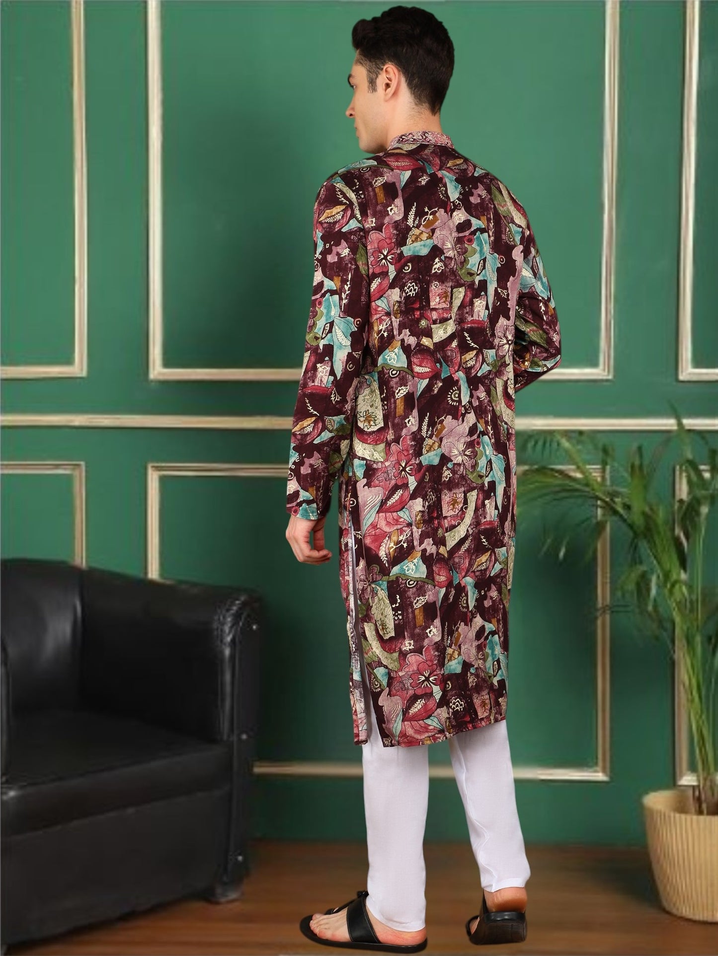 Tattva Men Floral Printed Kurta Pyjama Set