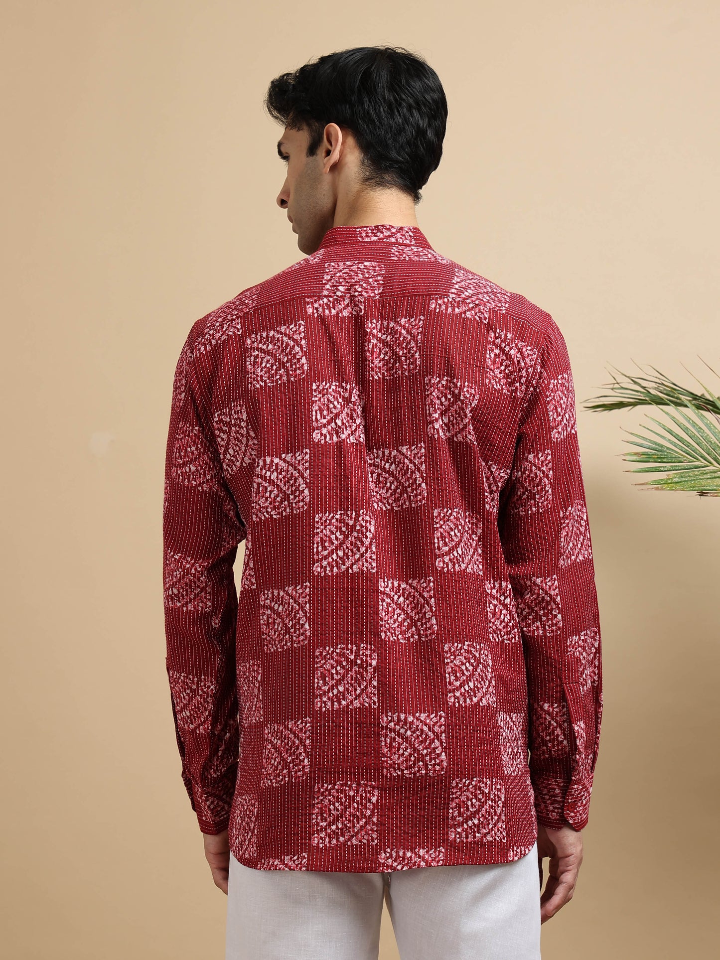 Tattva Men Blocks Printed Woven Thread Super Short Kurta