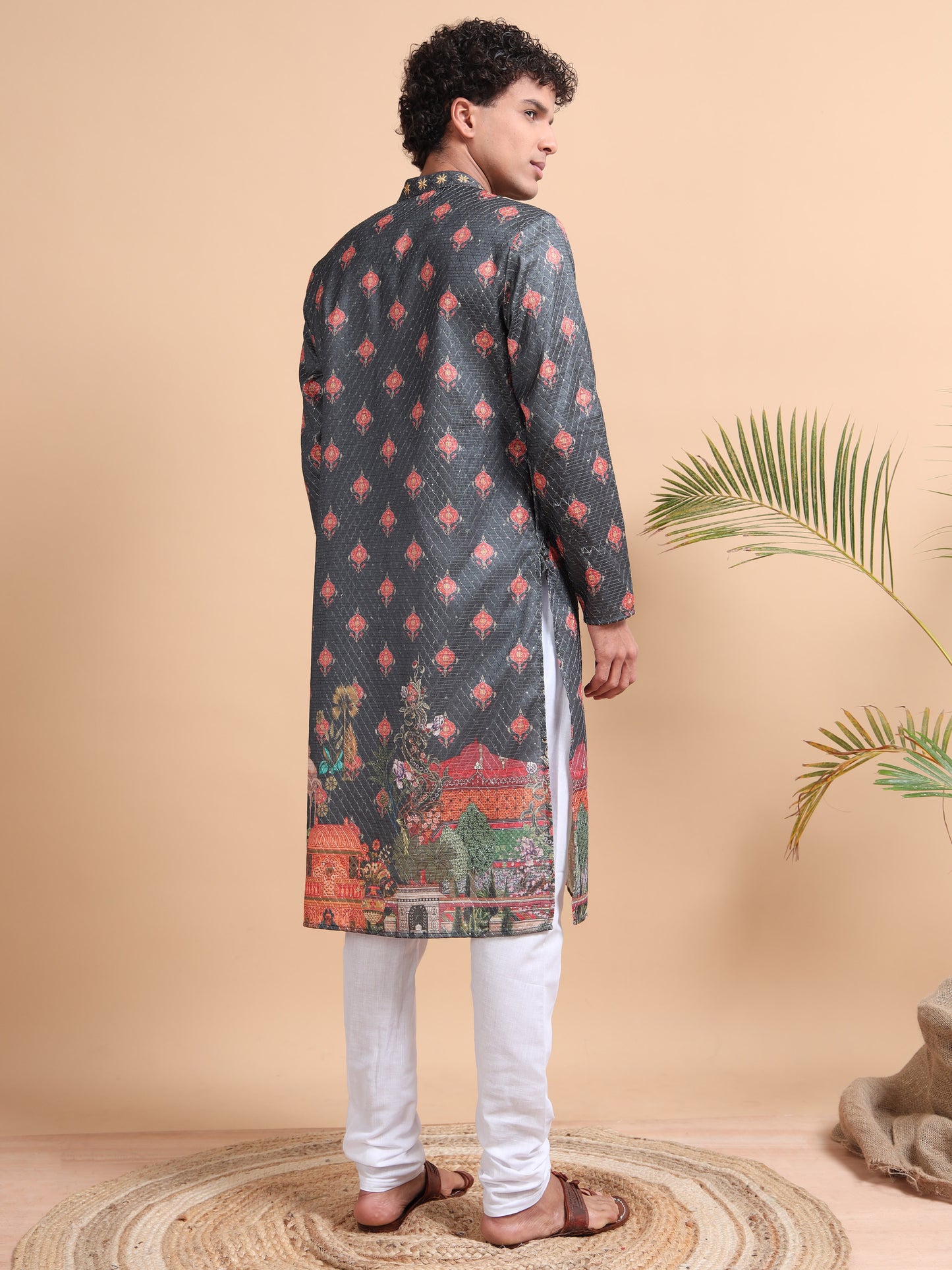 Tattva Men Ethnic Motifs Printed Regular Thread Work Kurta with Pyjamas