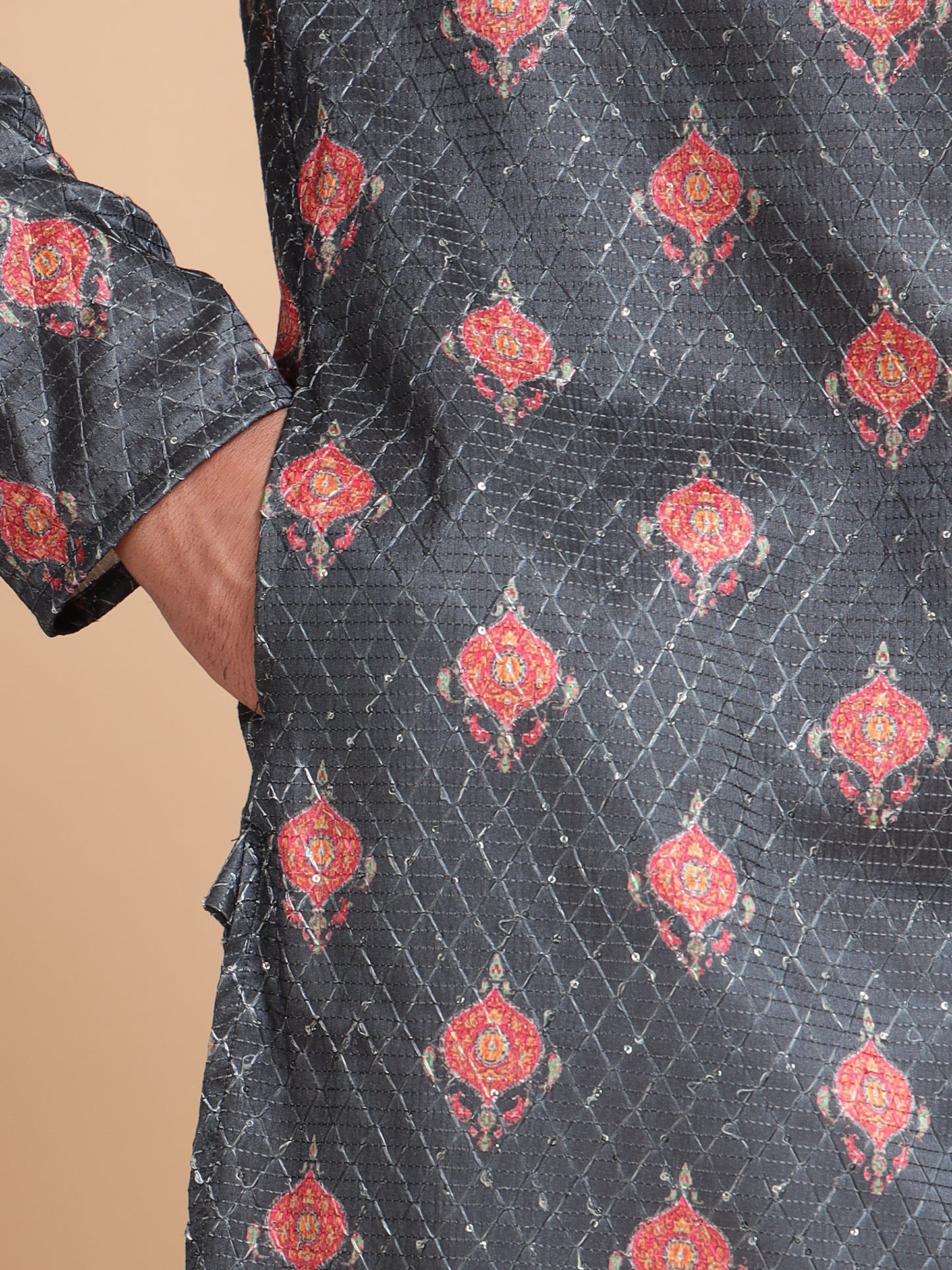 Tattva Men Ethnic Motifs Printed Regular Thread Work Kurta with Pyjamas