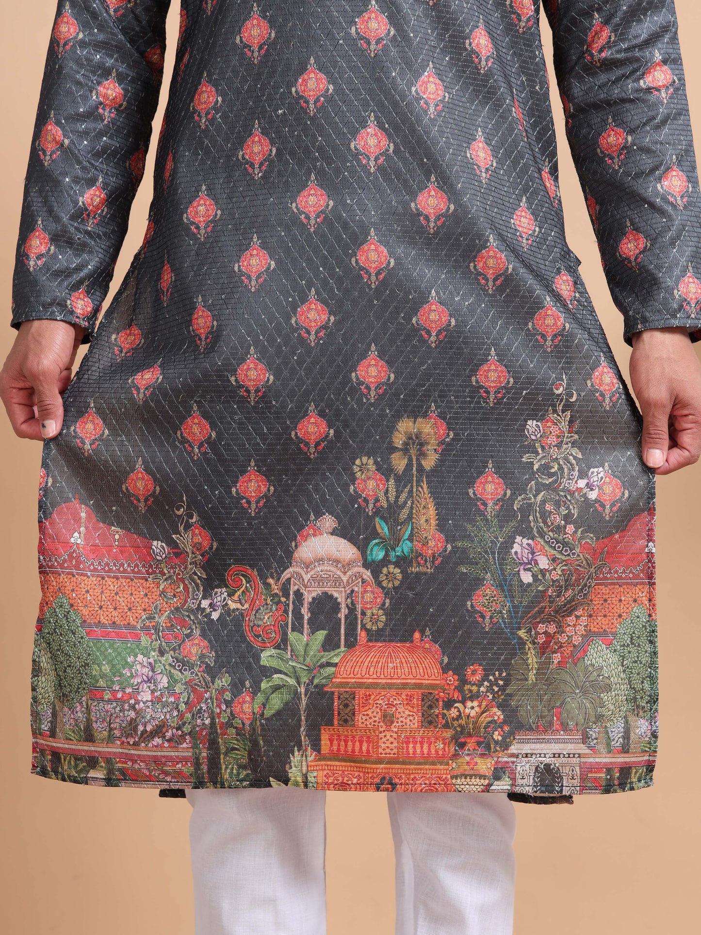 Tattva Men Ethnic Motifs Printed Regular Thread Work Kurta with Pyjamas