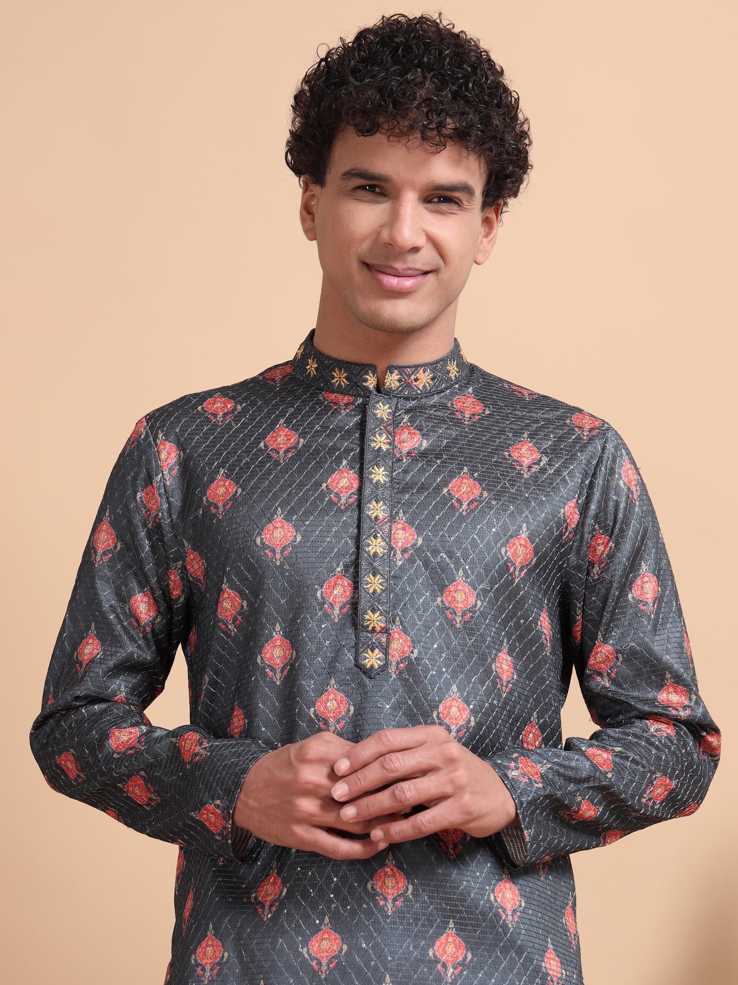 Tattva Men Ethnic Motifs Printed Regular Thread Work Kurta with Pyjamas