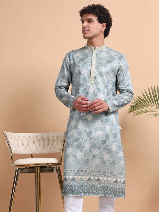 Tattva Men Ethnic Motifs Printed Regular Thread Work Kurta with Pyjamas