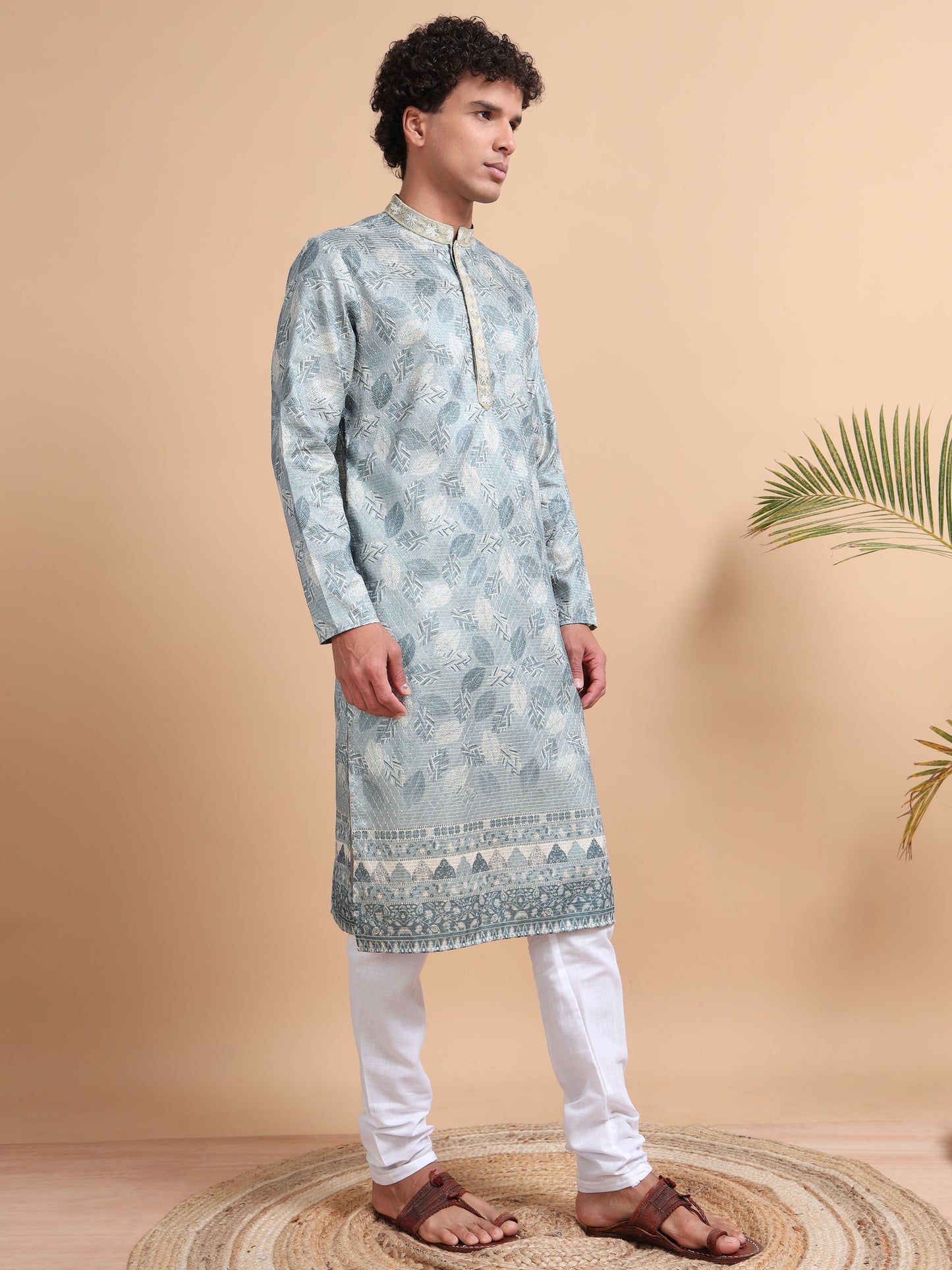 Tattva Men Ethnic Motifs Printed Regular Thread Work Kurta with Pyjamas