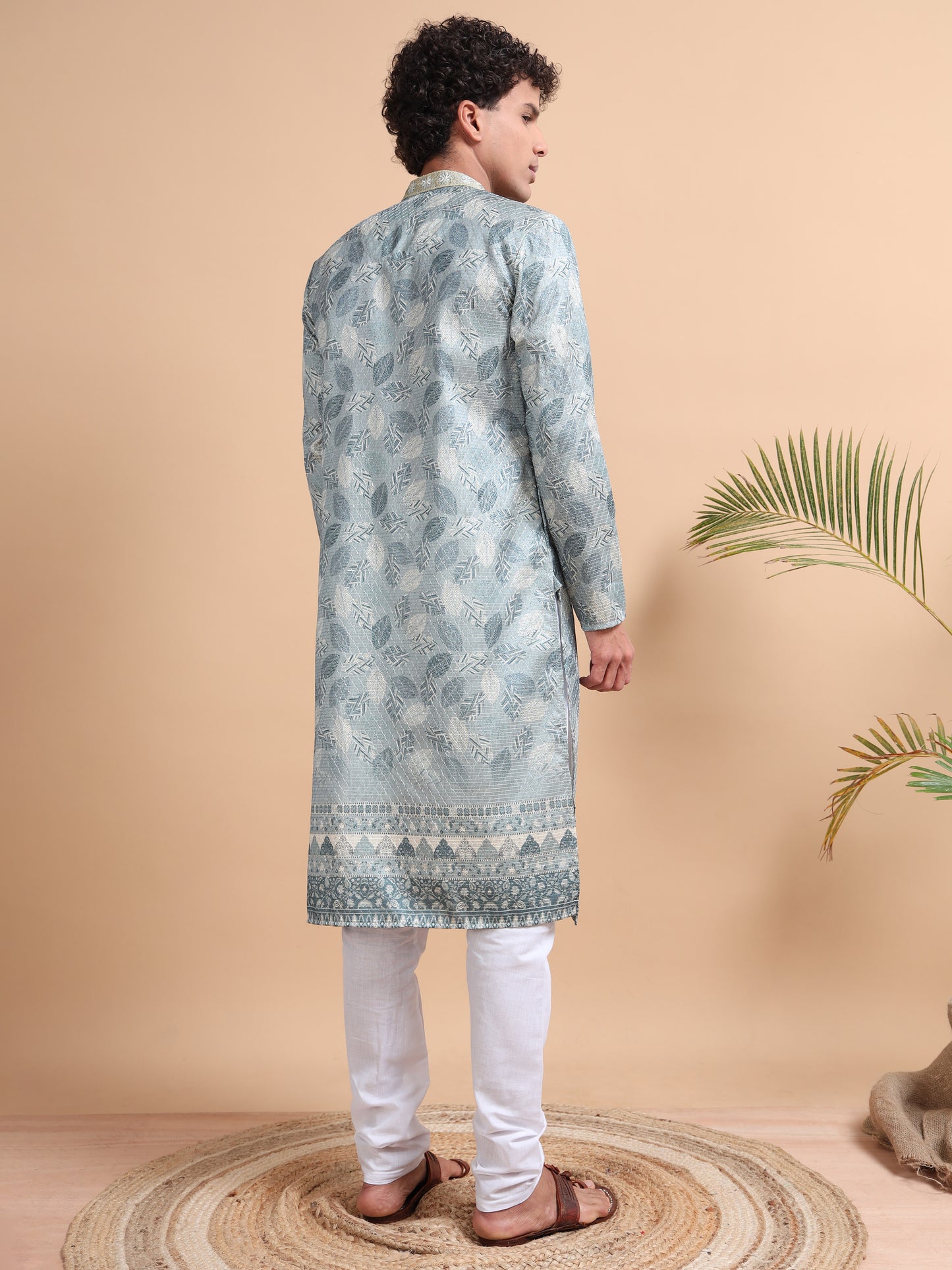 Tattva Men Ethnic Motifs Printed Regular Thread Work Kurta with Pyjamas