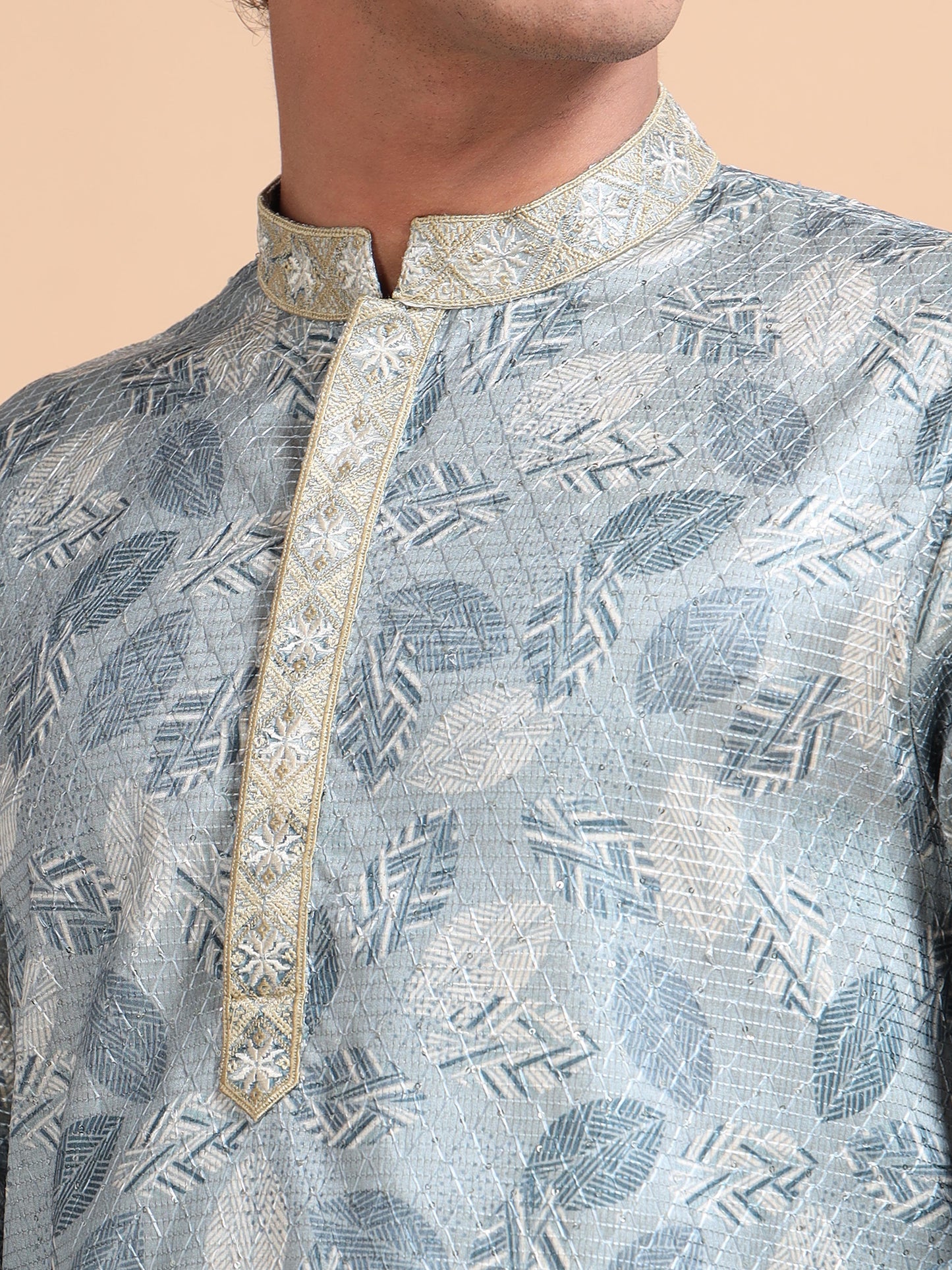 Tattva Men Ethnic Motifs Printed Regular Thread Work Kurta with Pyjamas