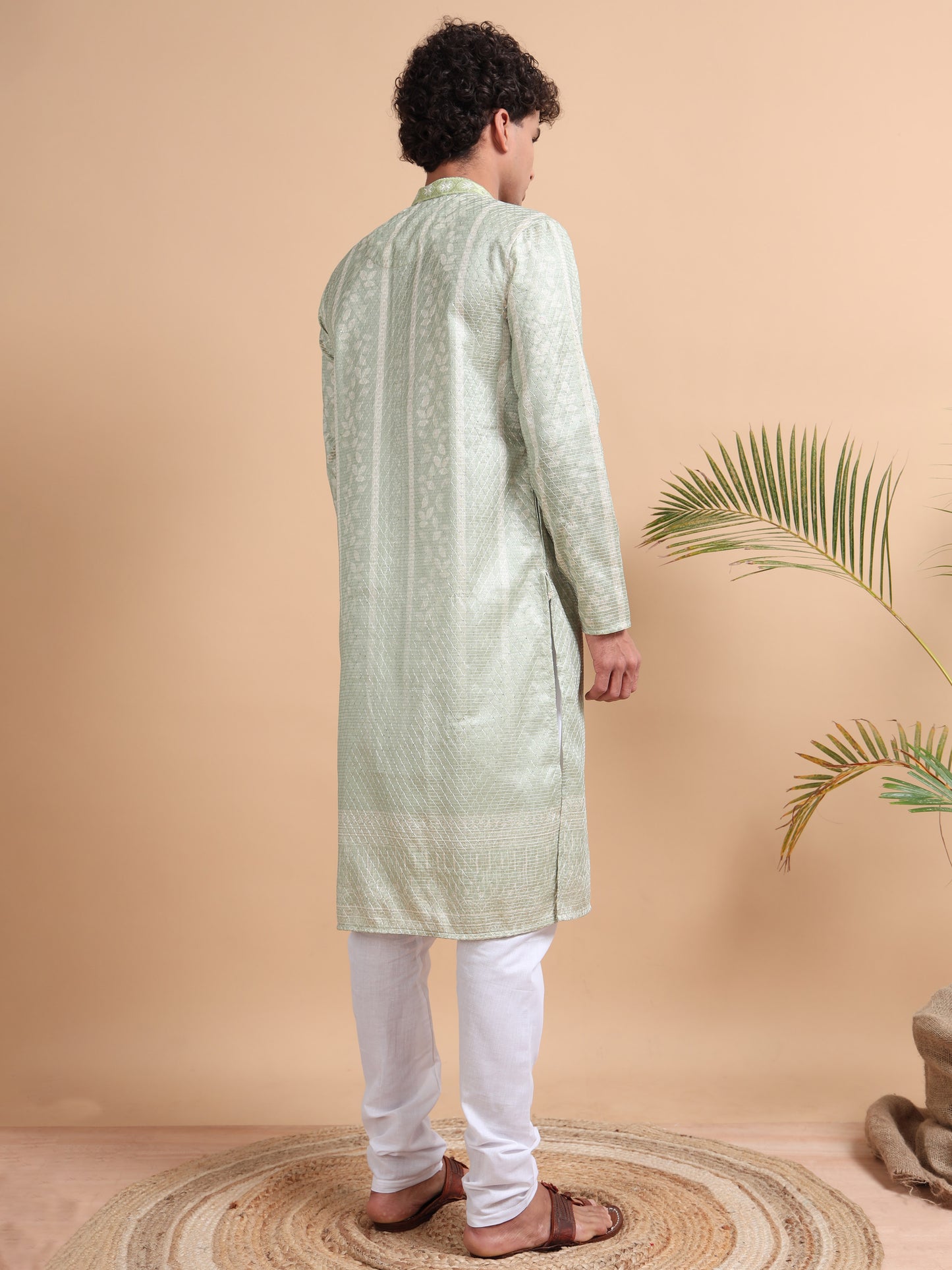 Tattva Men Ethnic Motifs Printed Regular Thread Work Kurta with Pyjamas