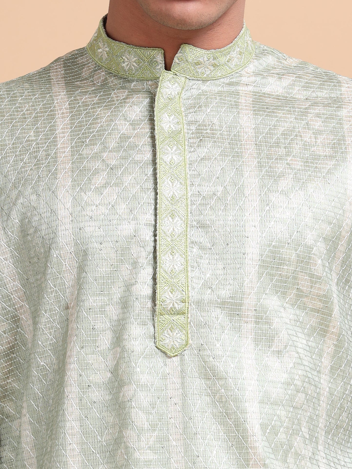 Tattva Men Ethnic Motifs Printed Regular Thread Work Kurta with Pyjamas