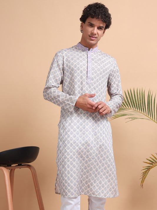 Tattva Men Ethnic Motifs Printed Regular Thread Work Kurta with Pyjamas