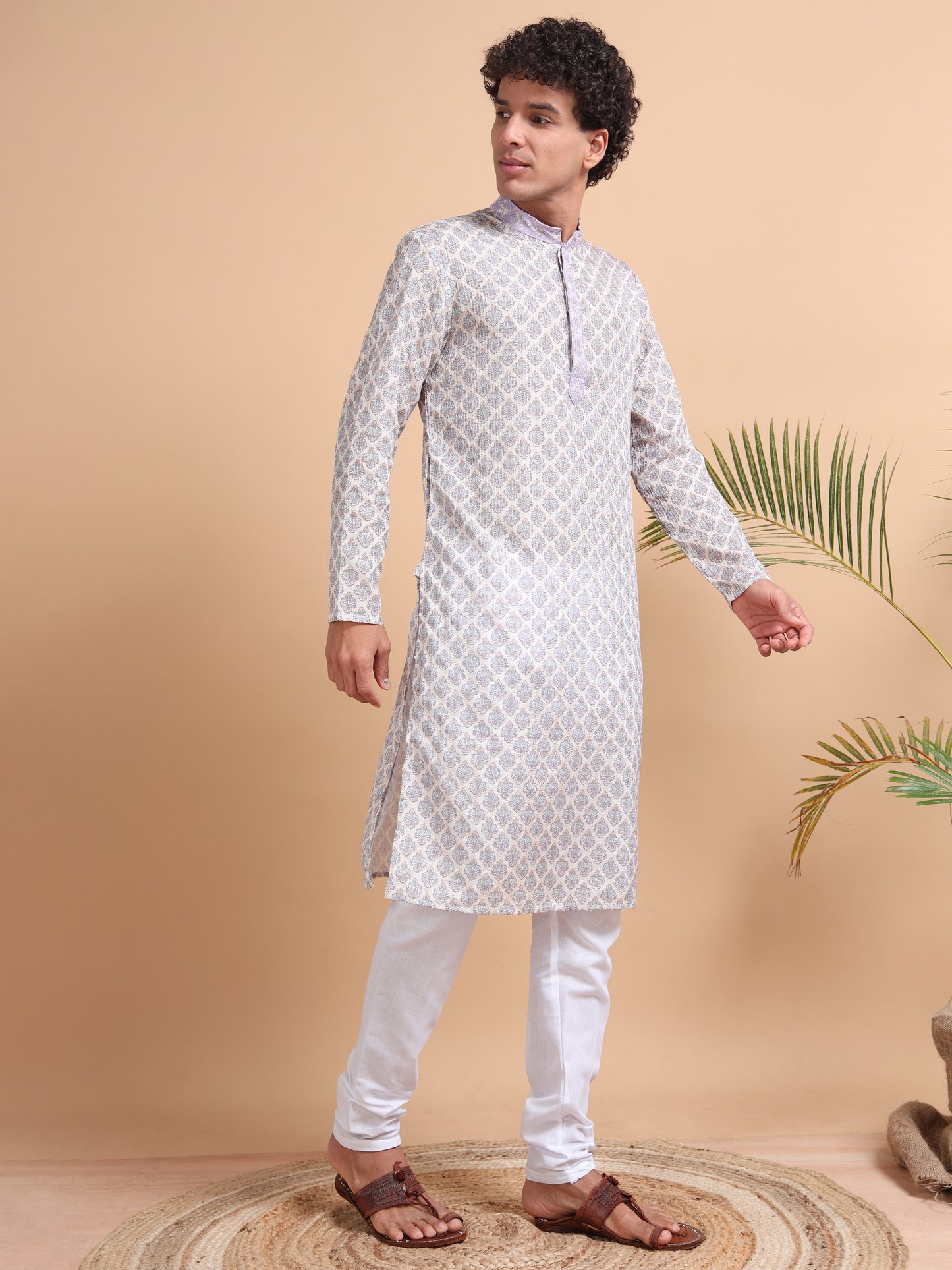 Tattva Men Ethnic Motifs Printed Regular Thread Work Kurta with Pyjamas