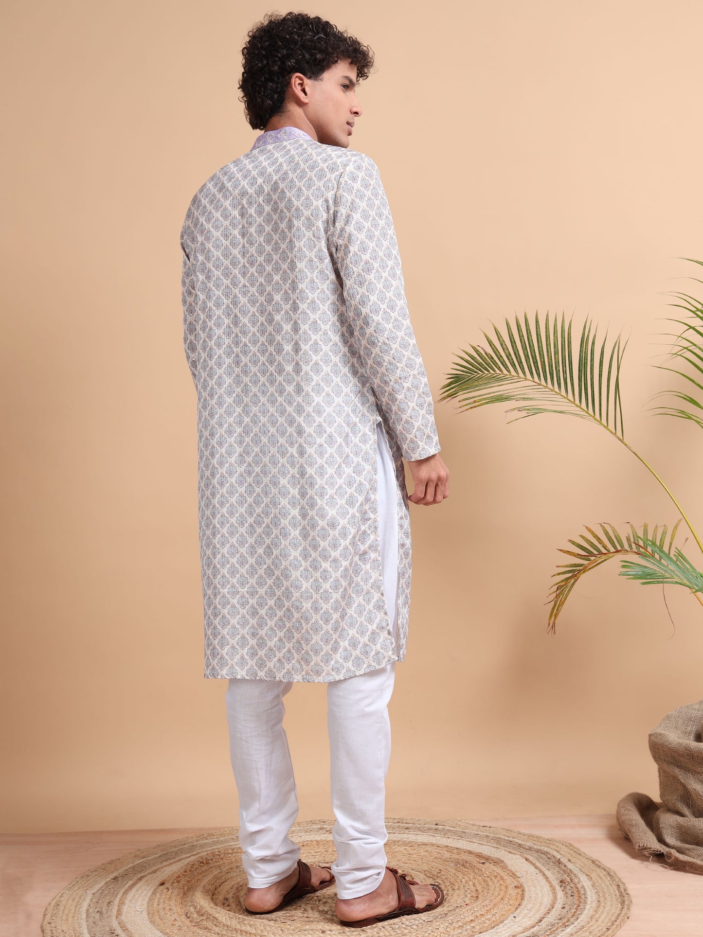Tattva Men Ethnic Motifs Printed Regular Thread Work Kurta with Pyjamas