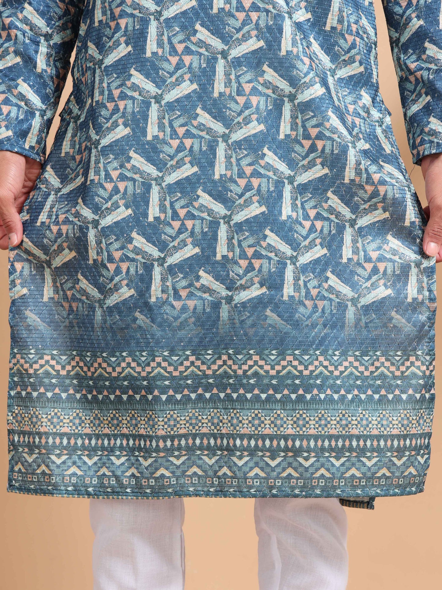 Tattva Men Ethnic Motifs Printed Regular Thread Work Kurta with Pyjamas