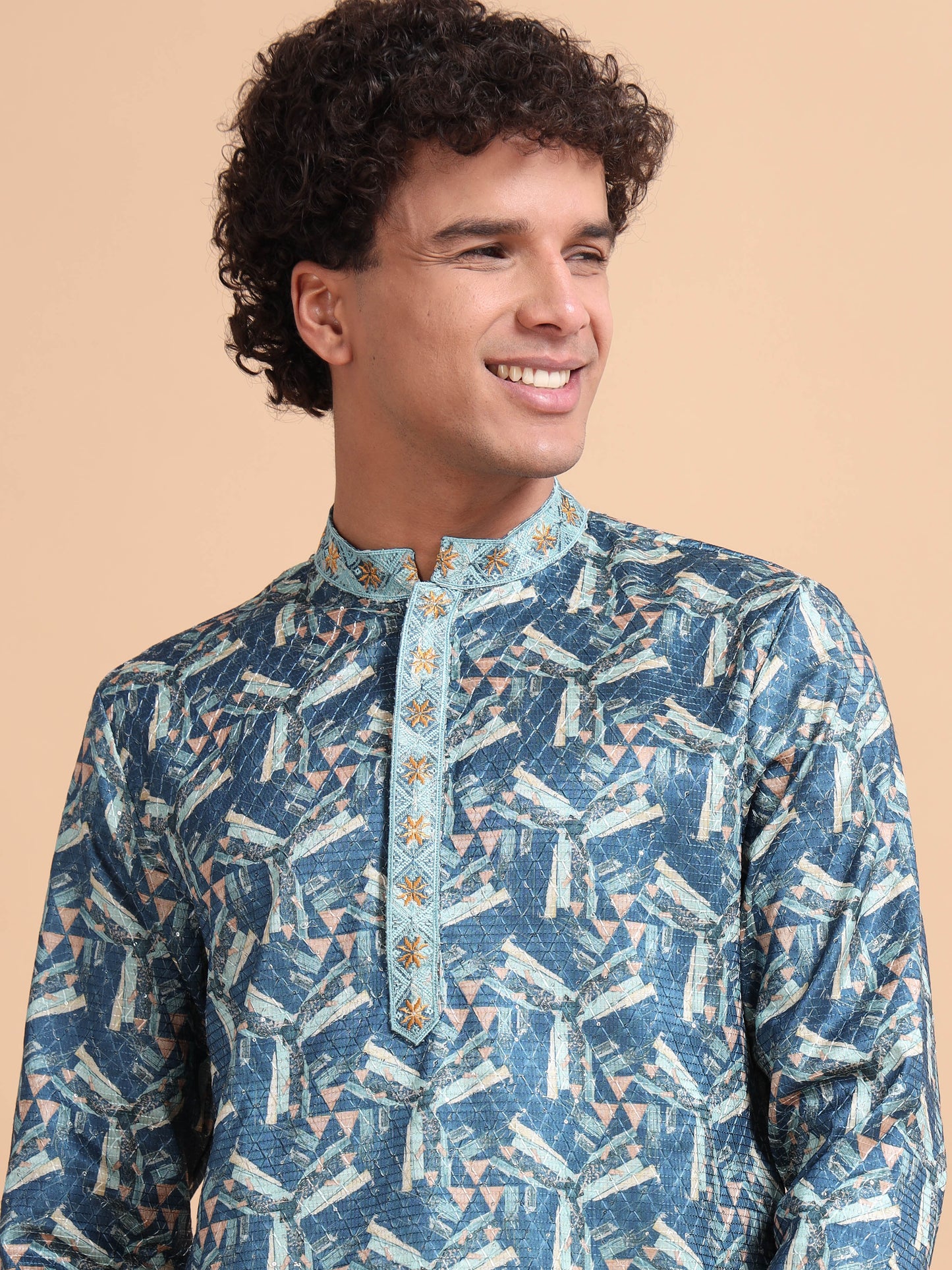 Tattva Men Ethnic Motifs Printed Regular Thread Work Kurta with Pyjamas