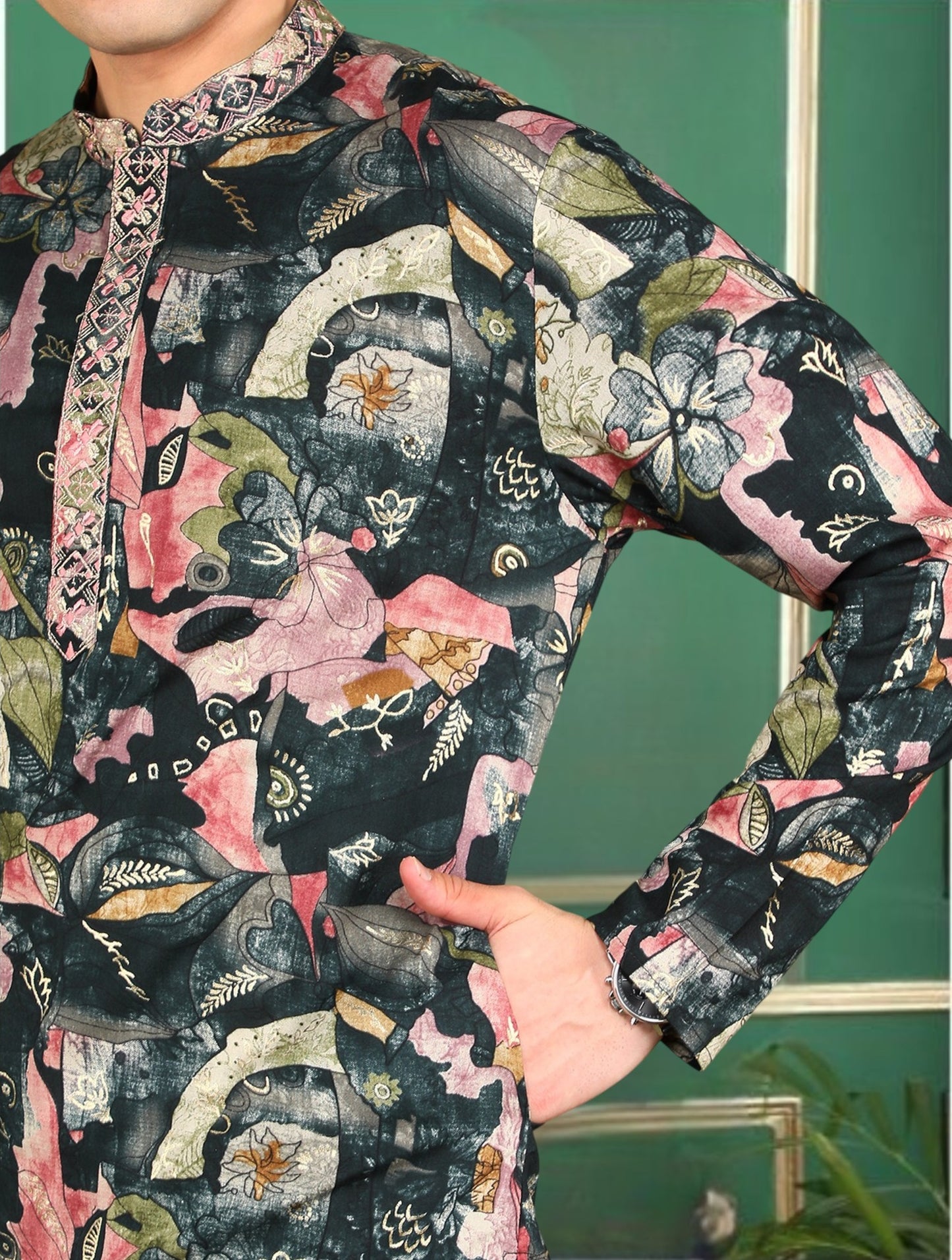 Tattva Men Abstract Printed Kurta Pyjama Set