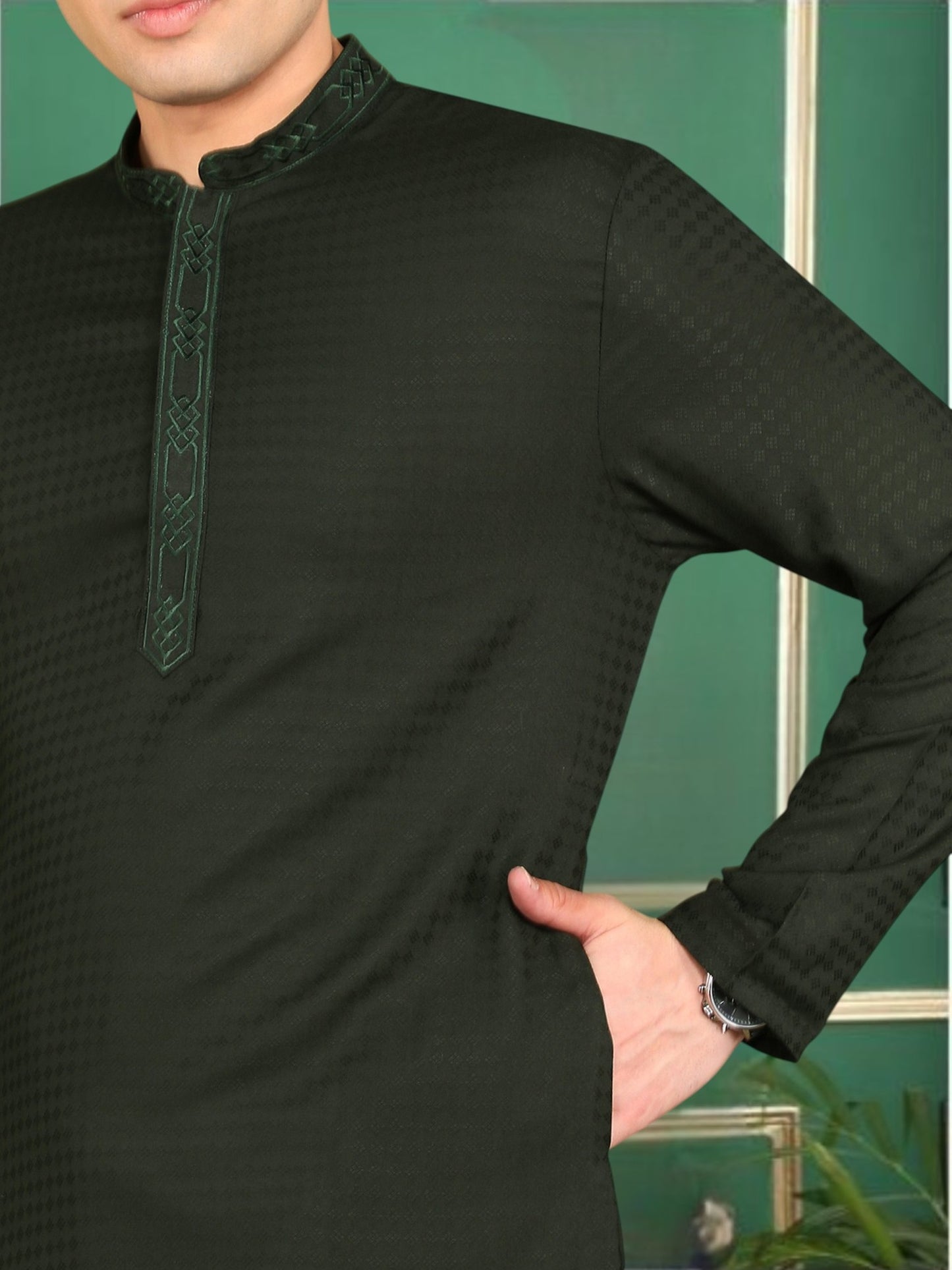Tattva Men Geometric Kurta Pyjama Set