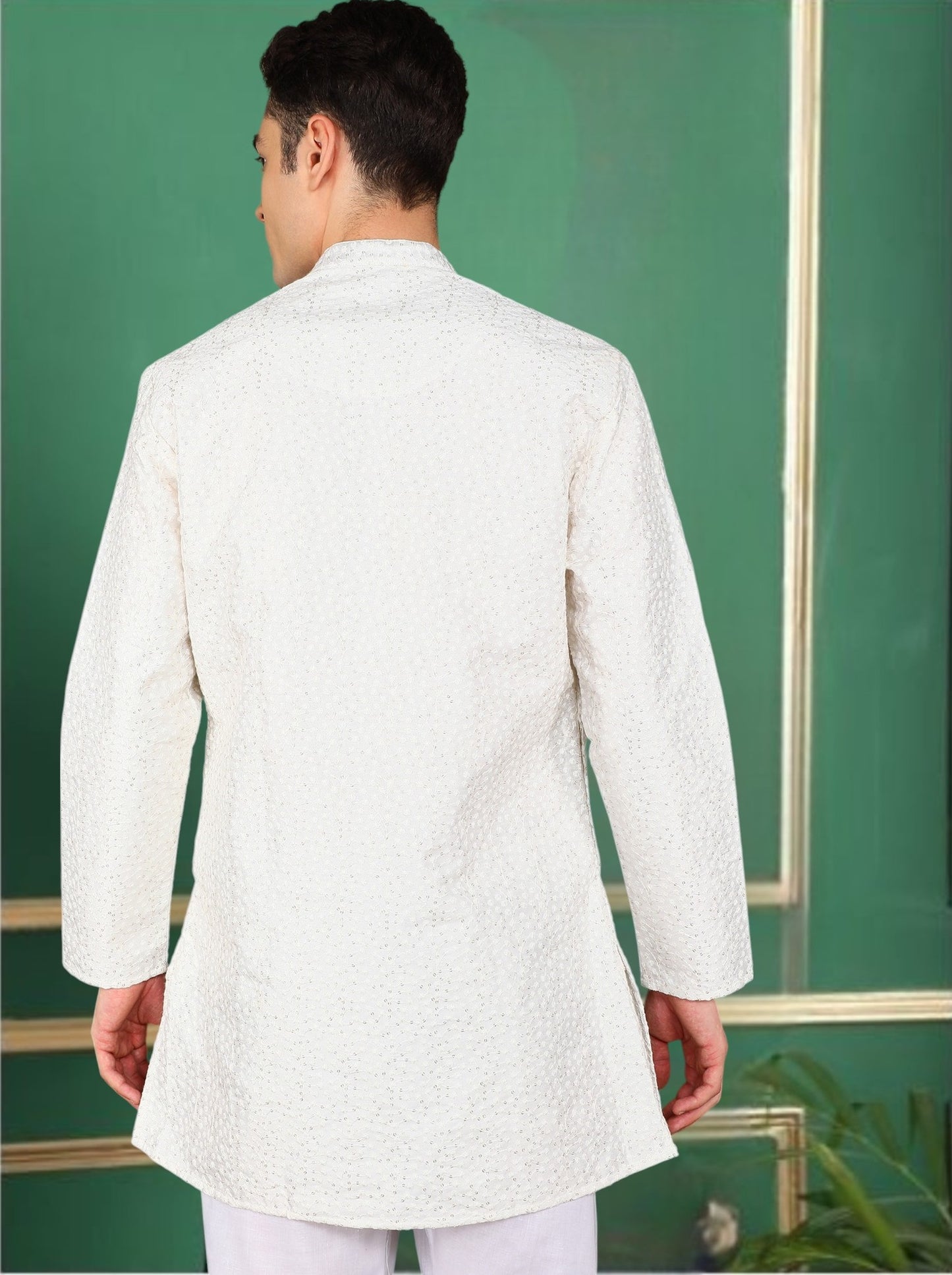 Tattva Men White Short Kurta