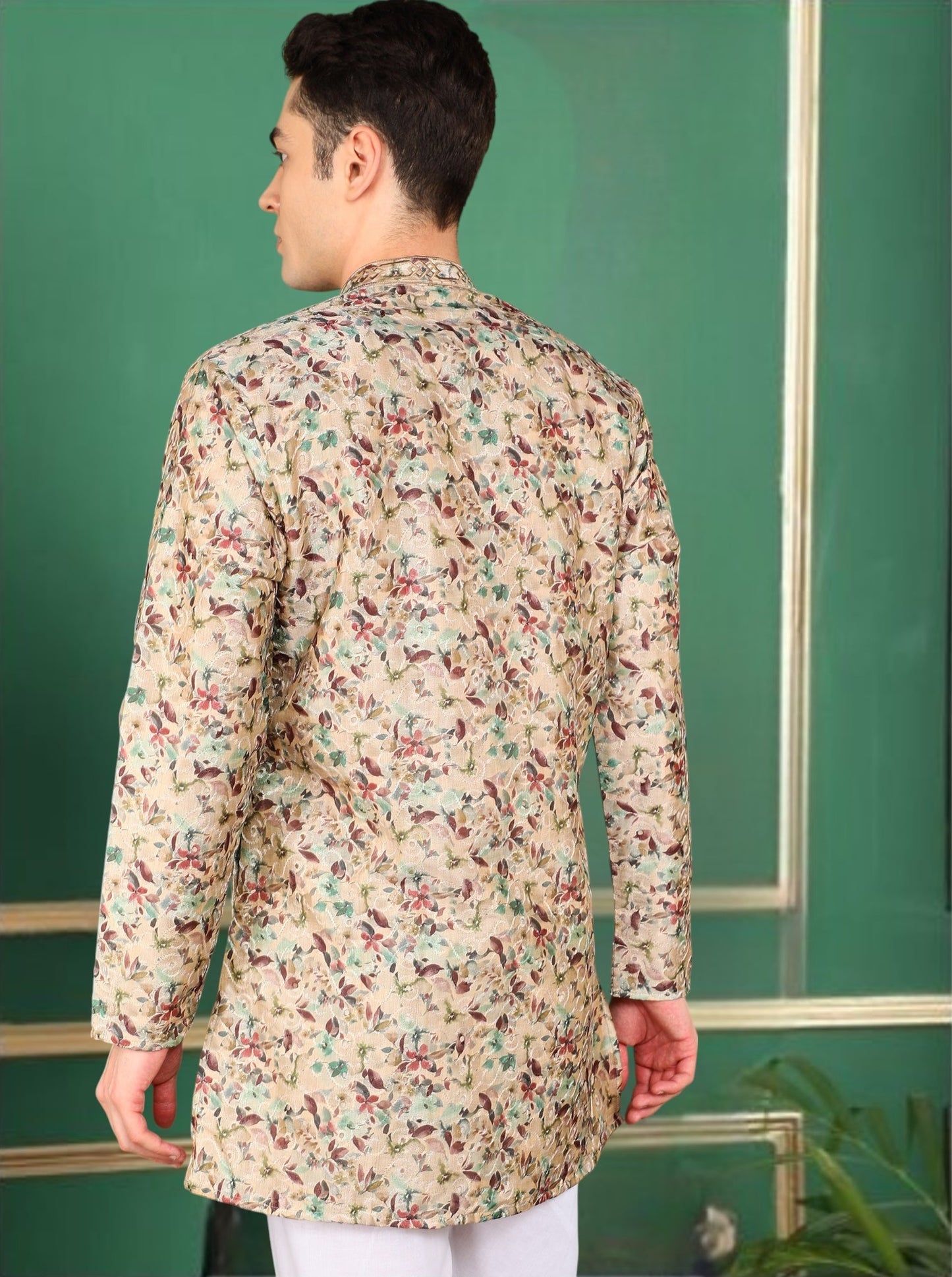 Tattva Men Tan colored Short Kurta