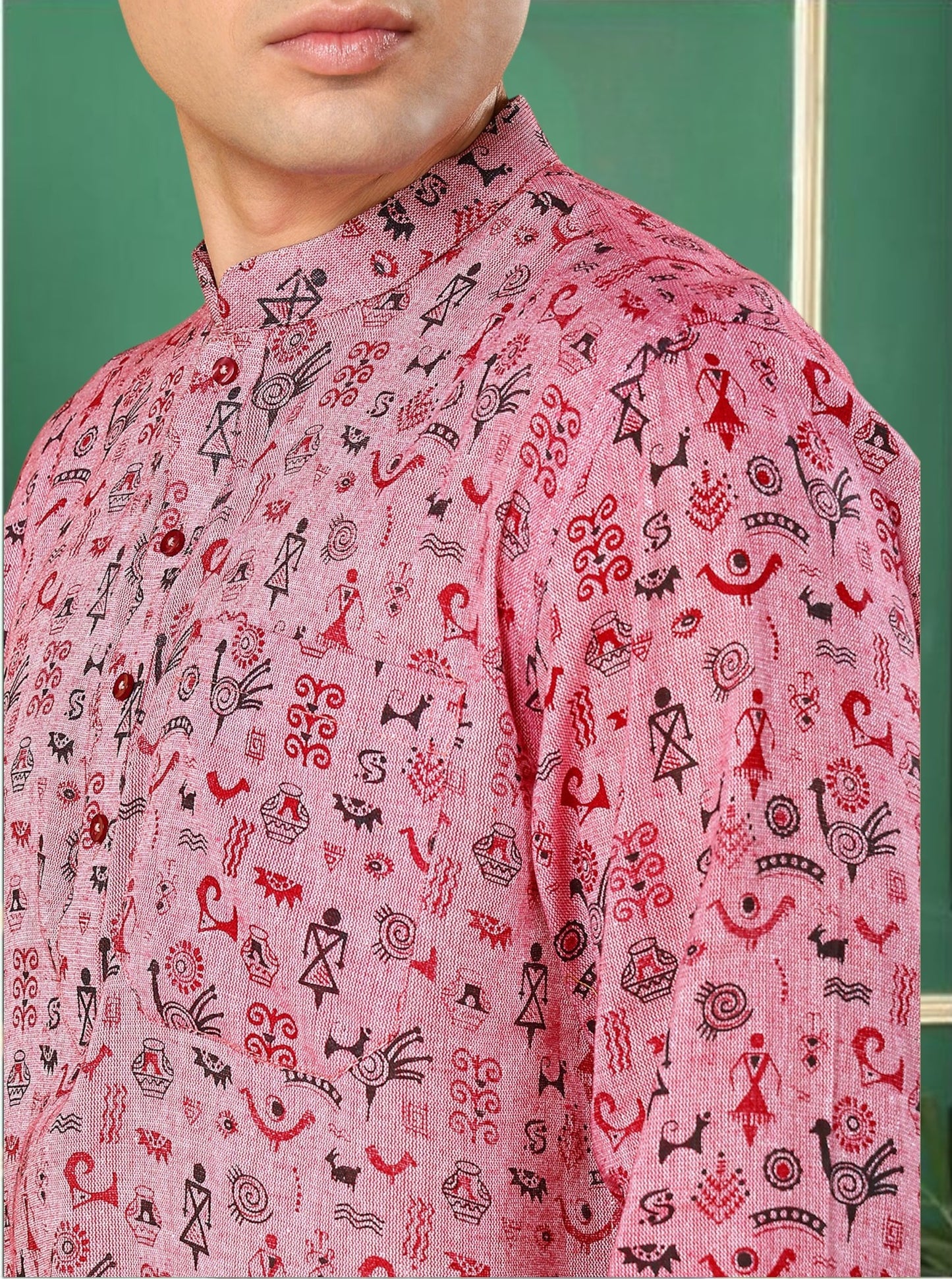 Tattva Men Tribal Printed Short Kurta