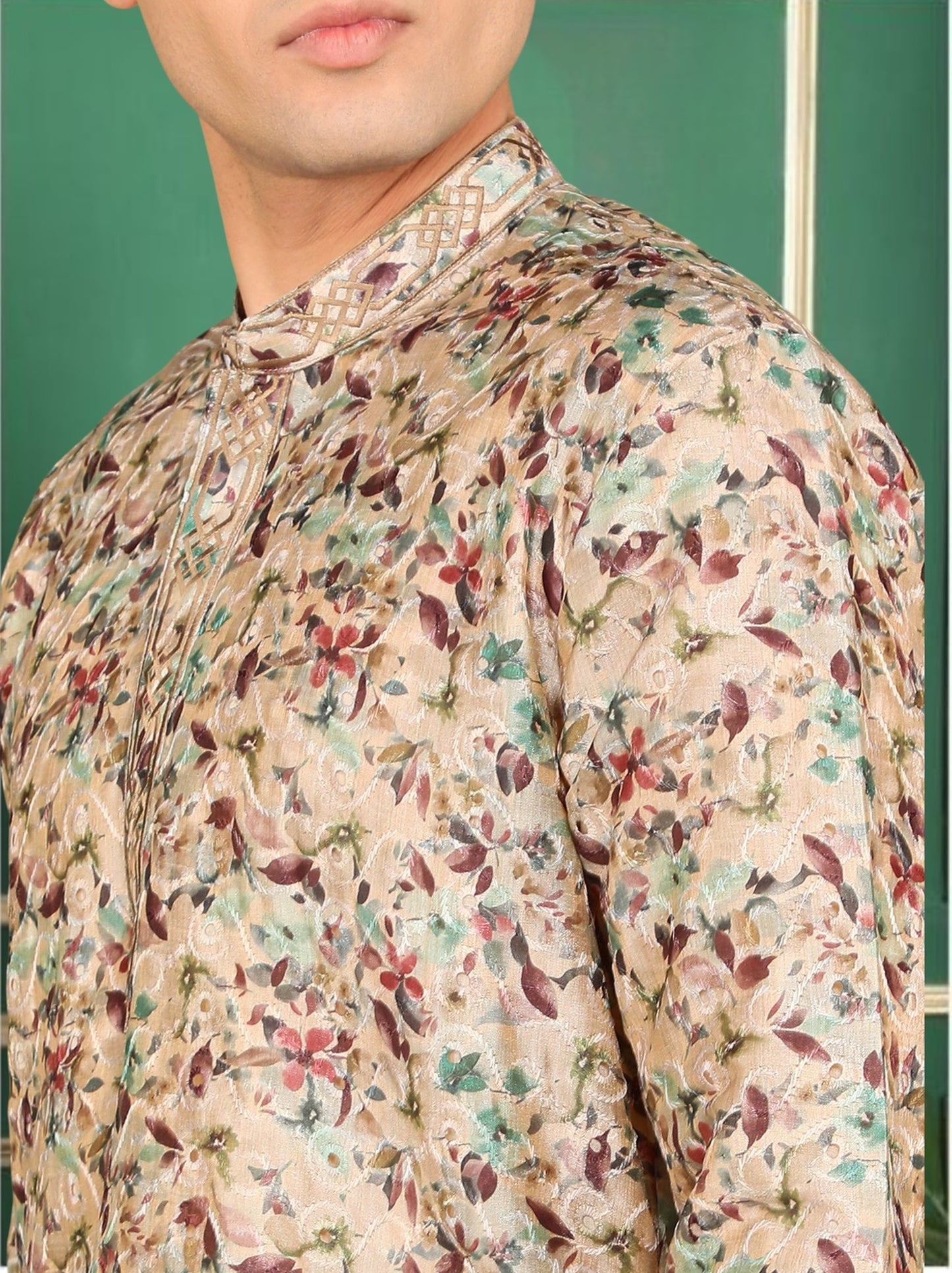Tattva Men Tan colored Short Kurta