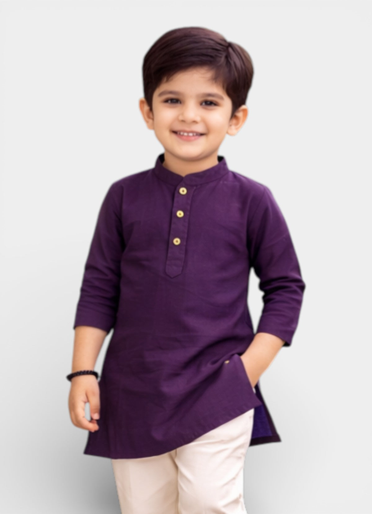 TATTVA Boys Cotton Solid Ethnic Kurta