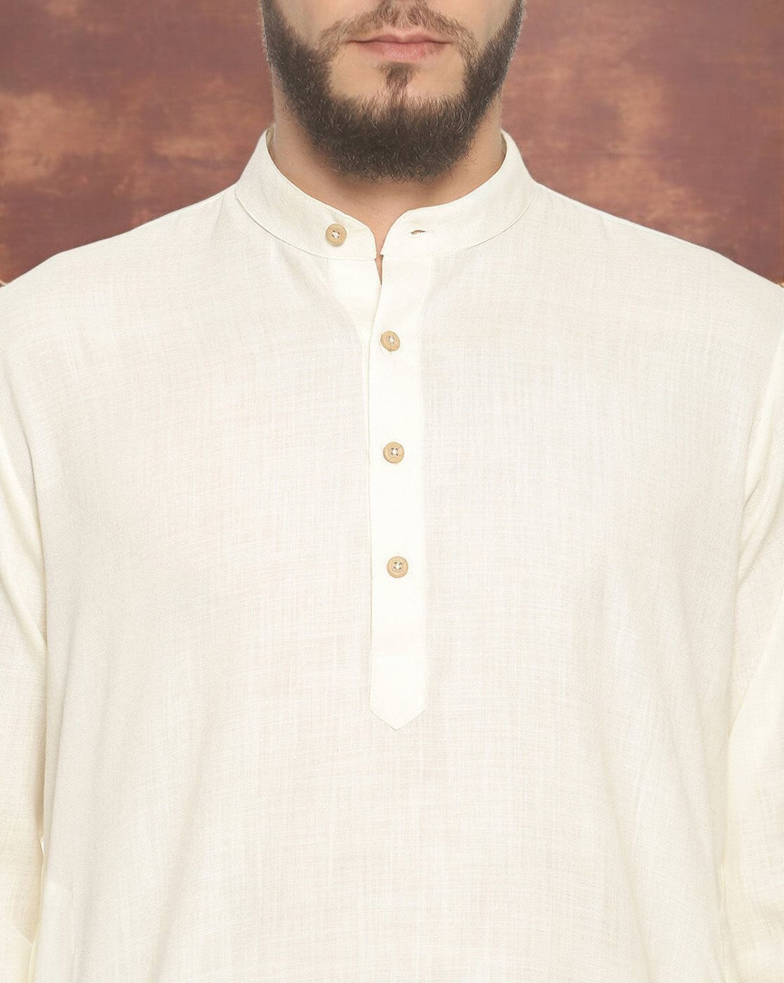 Cream Colored Kurta With Pyjamas