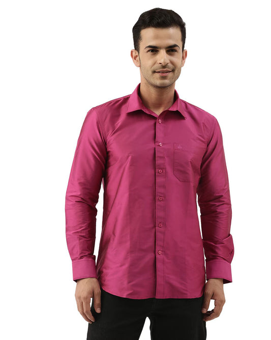 Tattva Pink Solid Regular Shirt