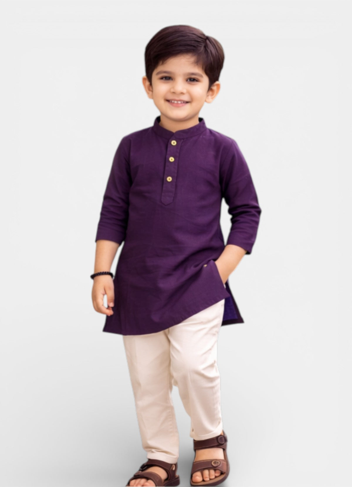 TATTVA Boys Cotton Solid Ethnic Kurta
