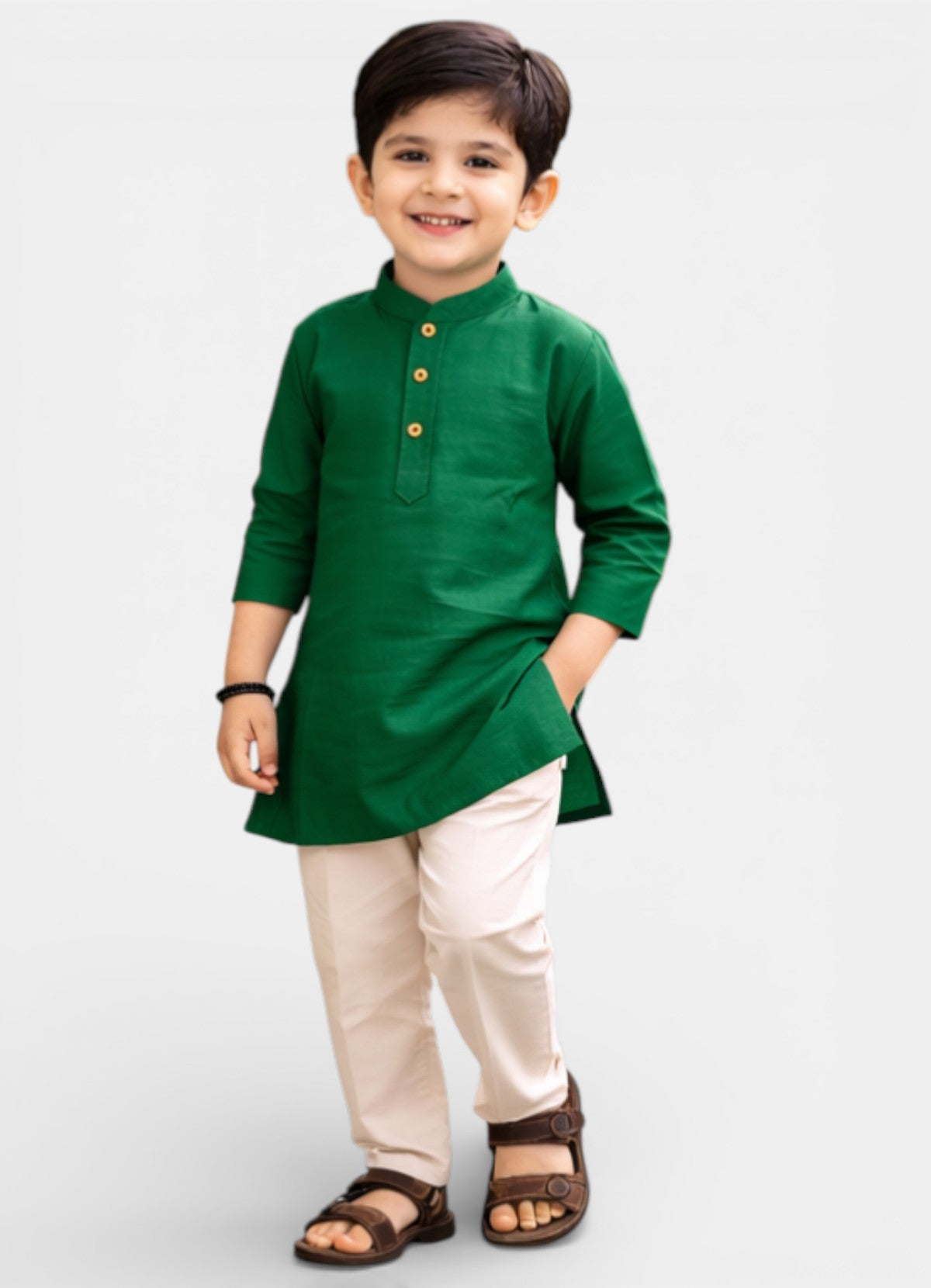 TATTVA Boys Cotton Solid Ethnic Kurta