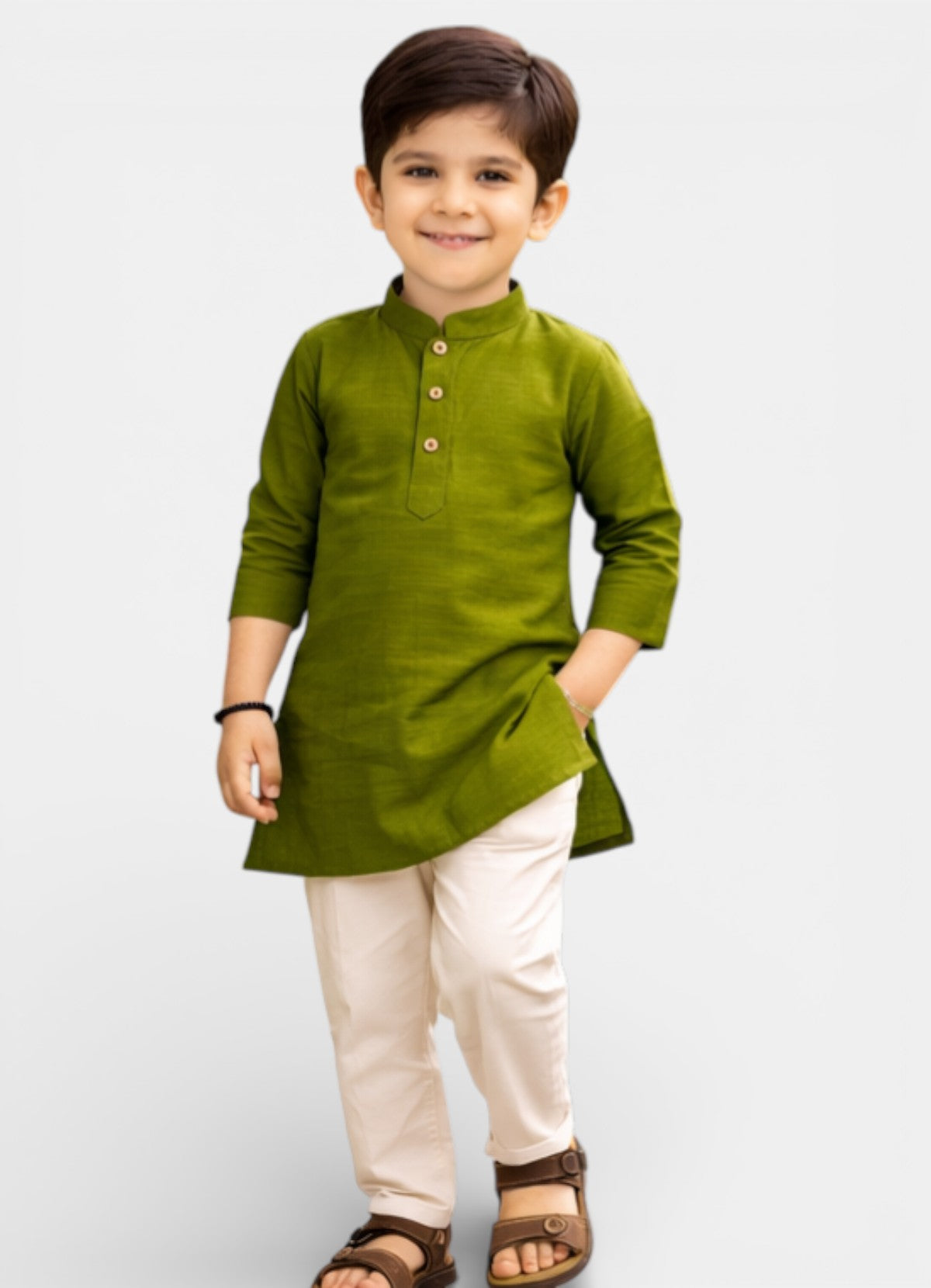 TATTVA Boys Cotton Solid Ethnic Kurta