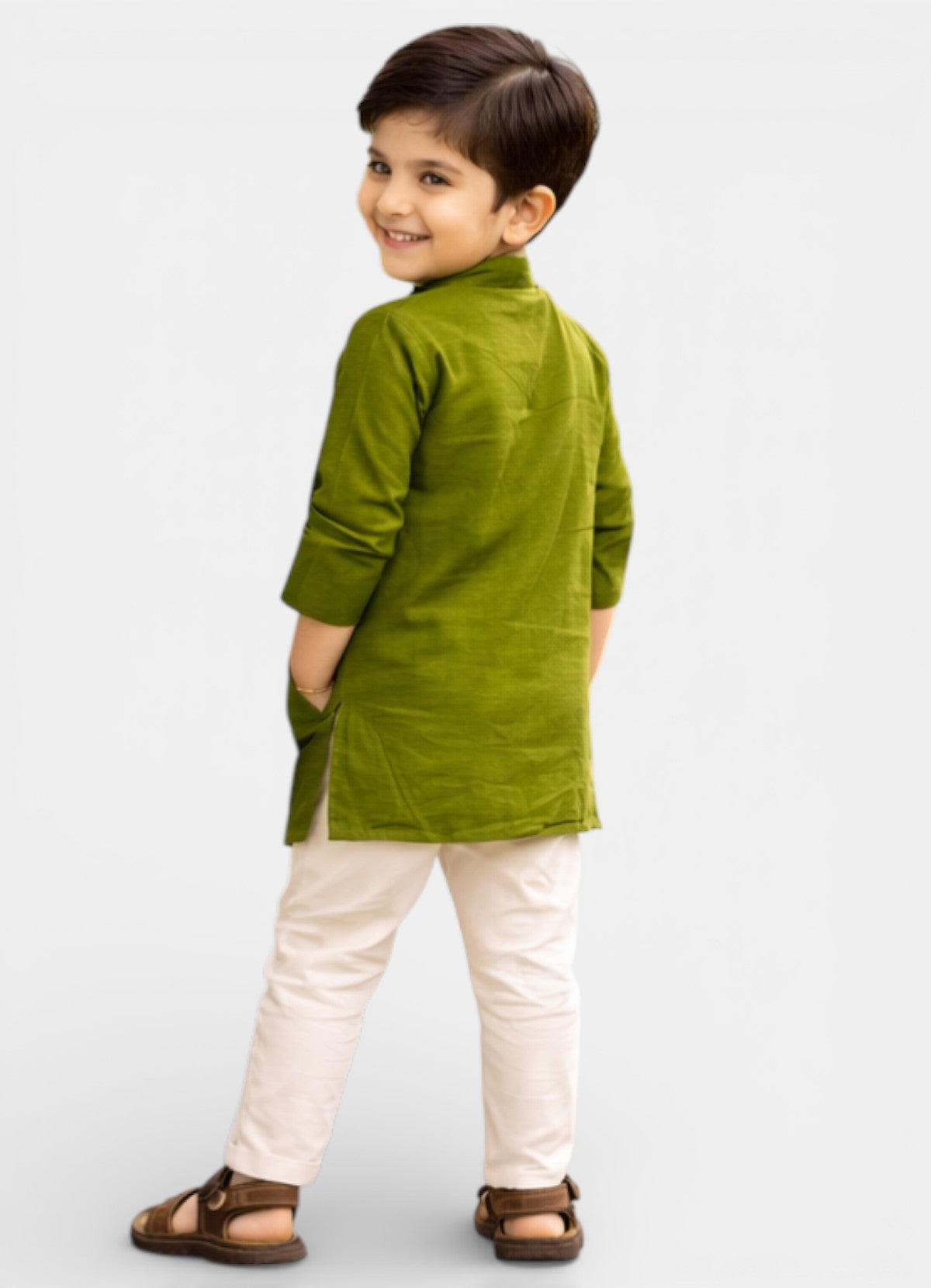 TATTVA Boys Cotton Solid Ethnic Kurta