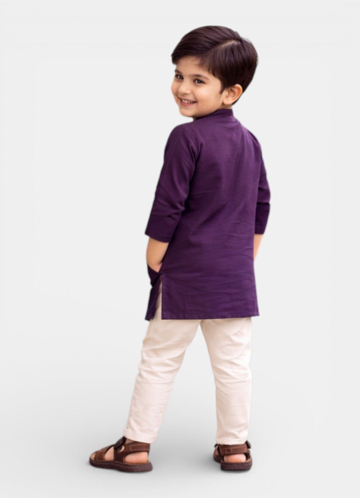 TATTVA Boys Cotton Solid Ethnic Kurta