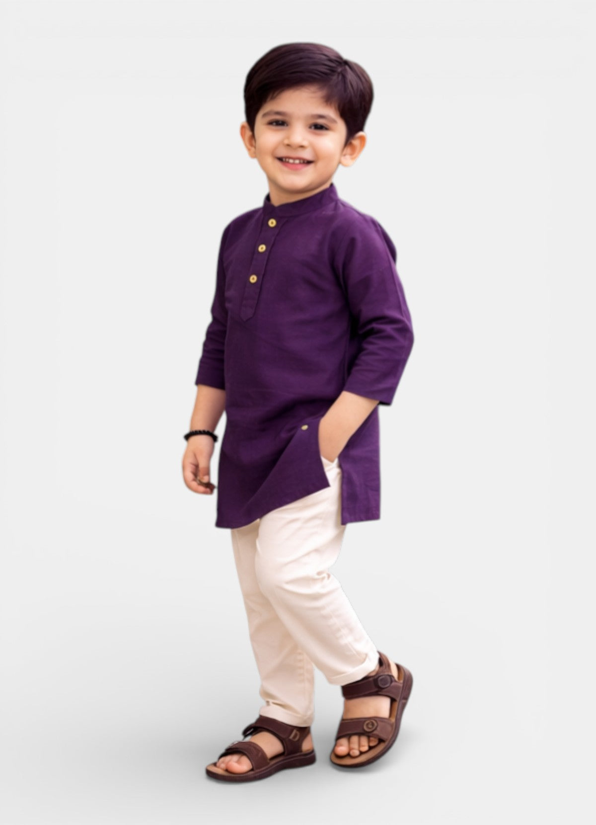 TATTVA Boys Cotton Solid Ethnic Kurta