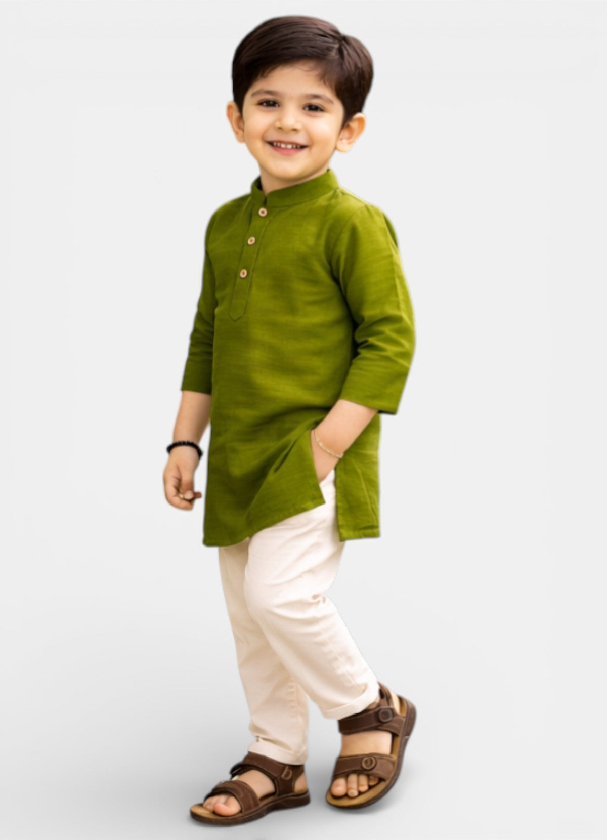 TATTVA Boys Cotton Solid Ethnic Kurta