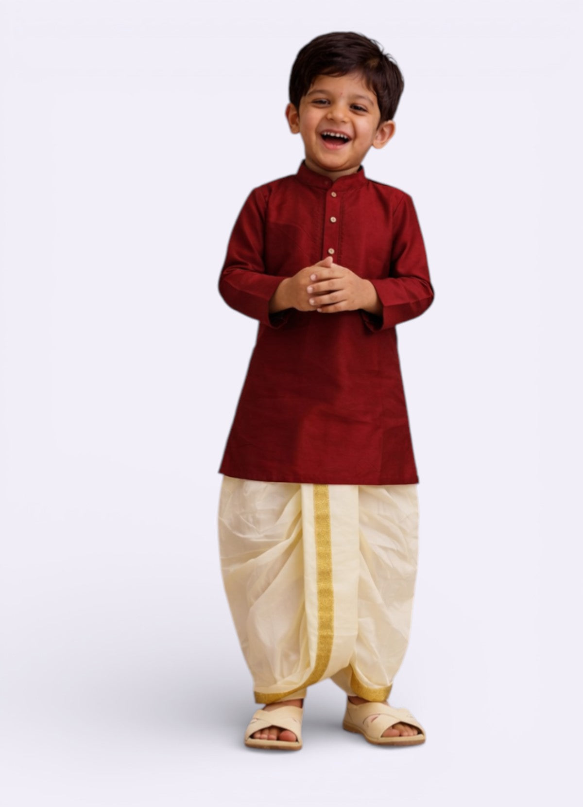 Tattva Boys Art Silk Kurta Dhoti Set