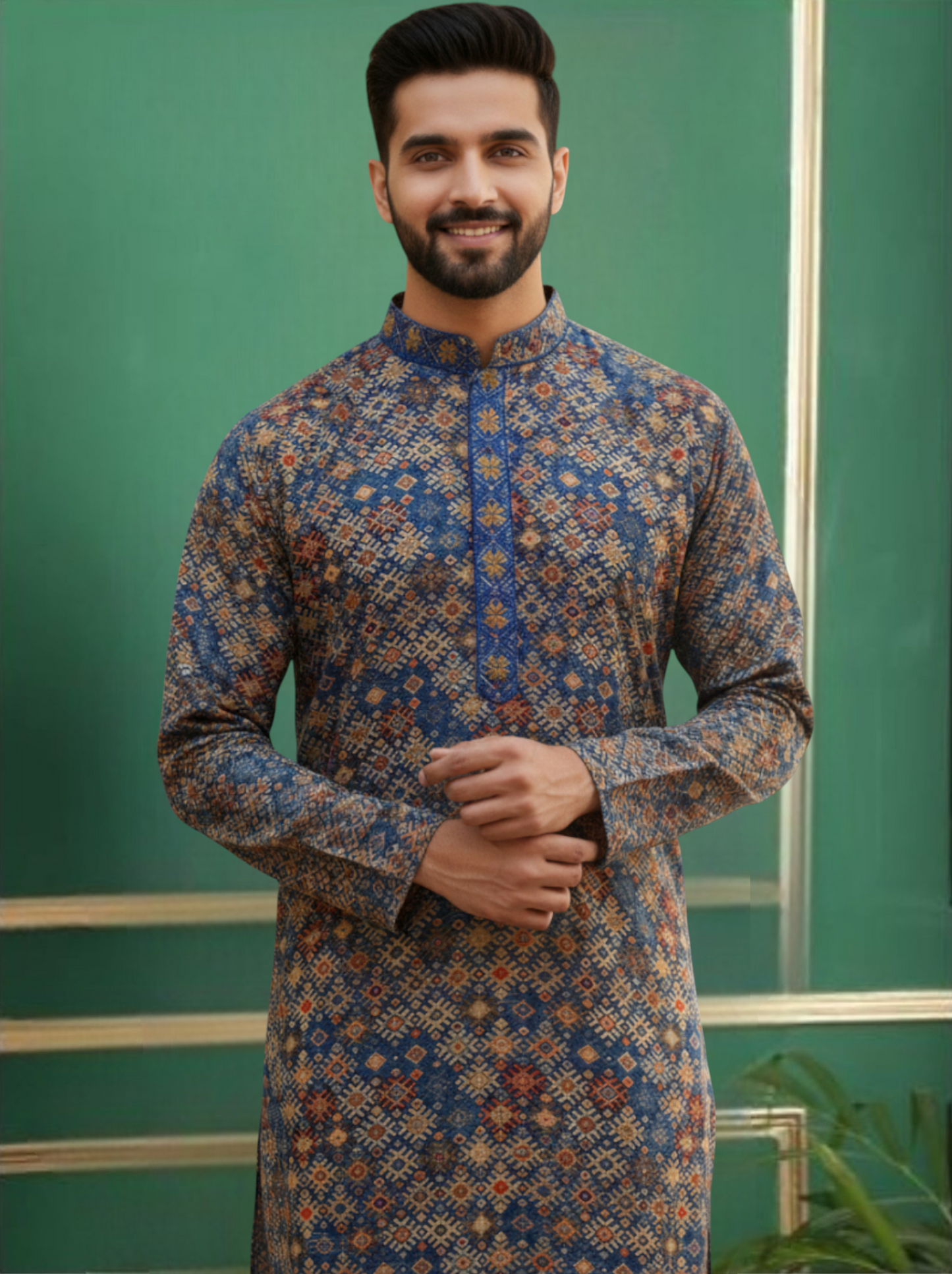 Tattva Men Ethnic Motifs Printed Regular Thread Work Kurta with Pyjamas