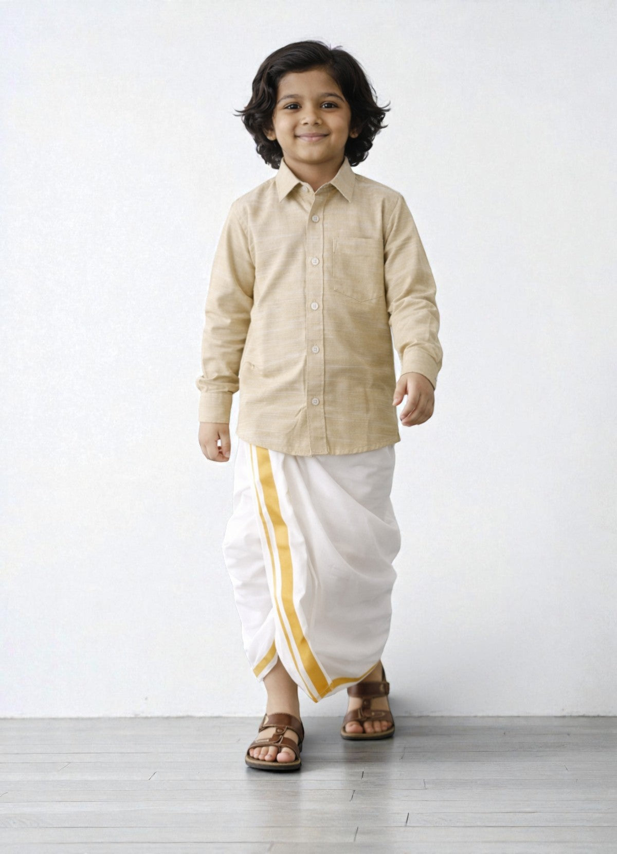 TATTVA Boys Solid Cotton Full Sleeves Shirt