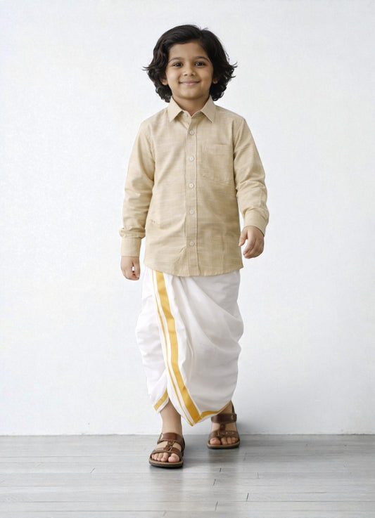 TATTVA Boys Solid Cotton Full Sleeves Shirt