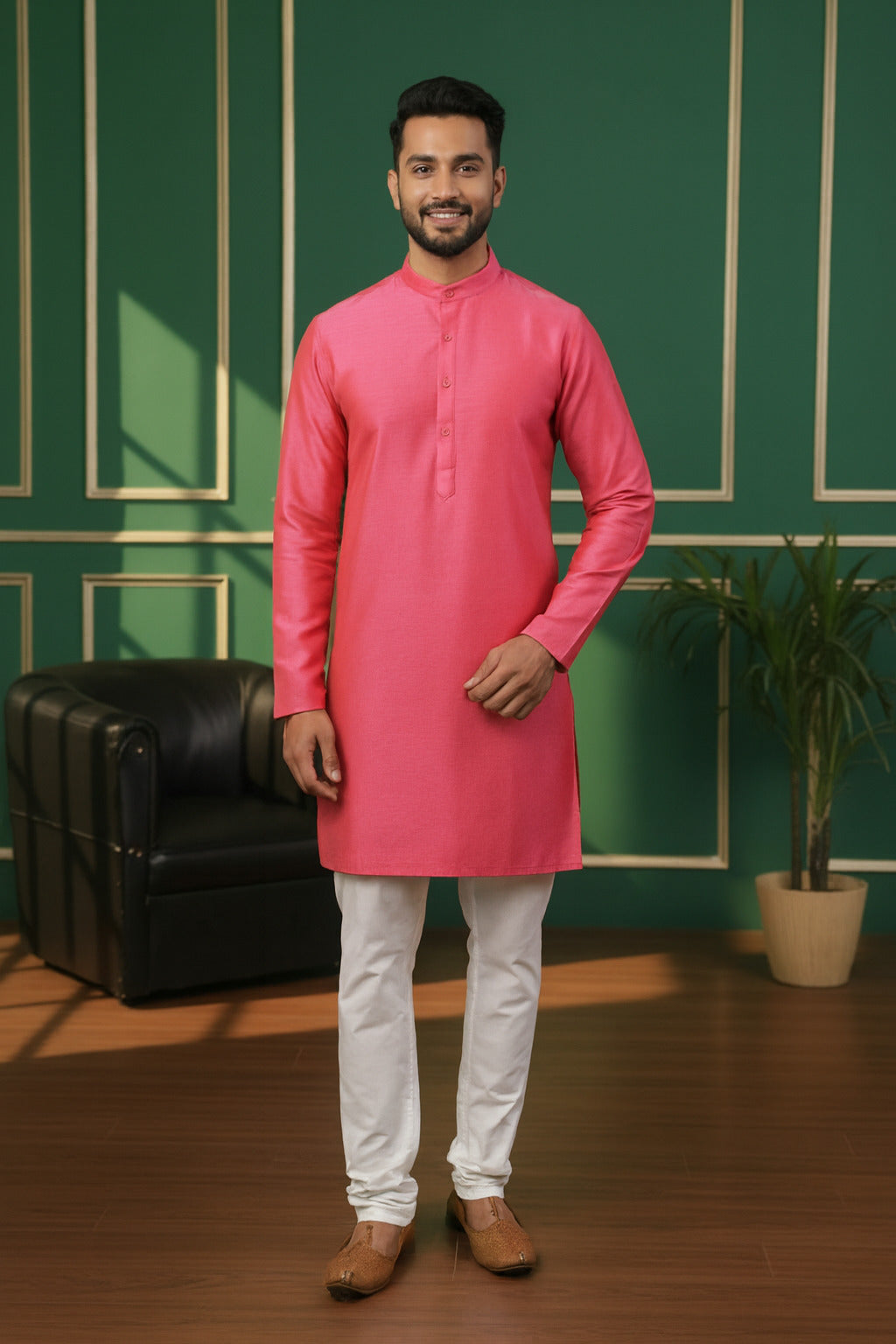 Tattva Men Solid Short Kurta
