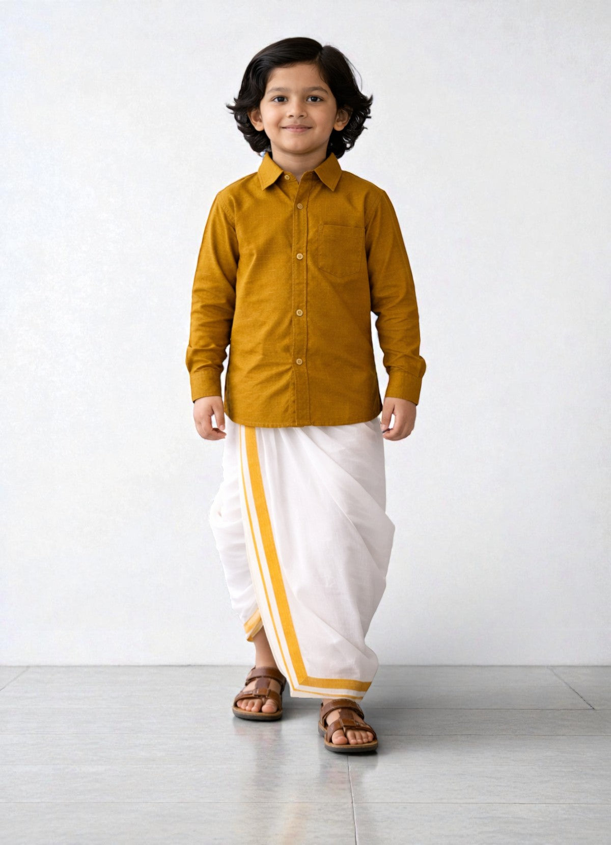 TATTVA Boys Solid Cotton Full Sleeves Shirt
